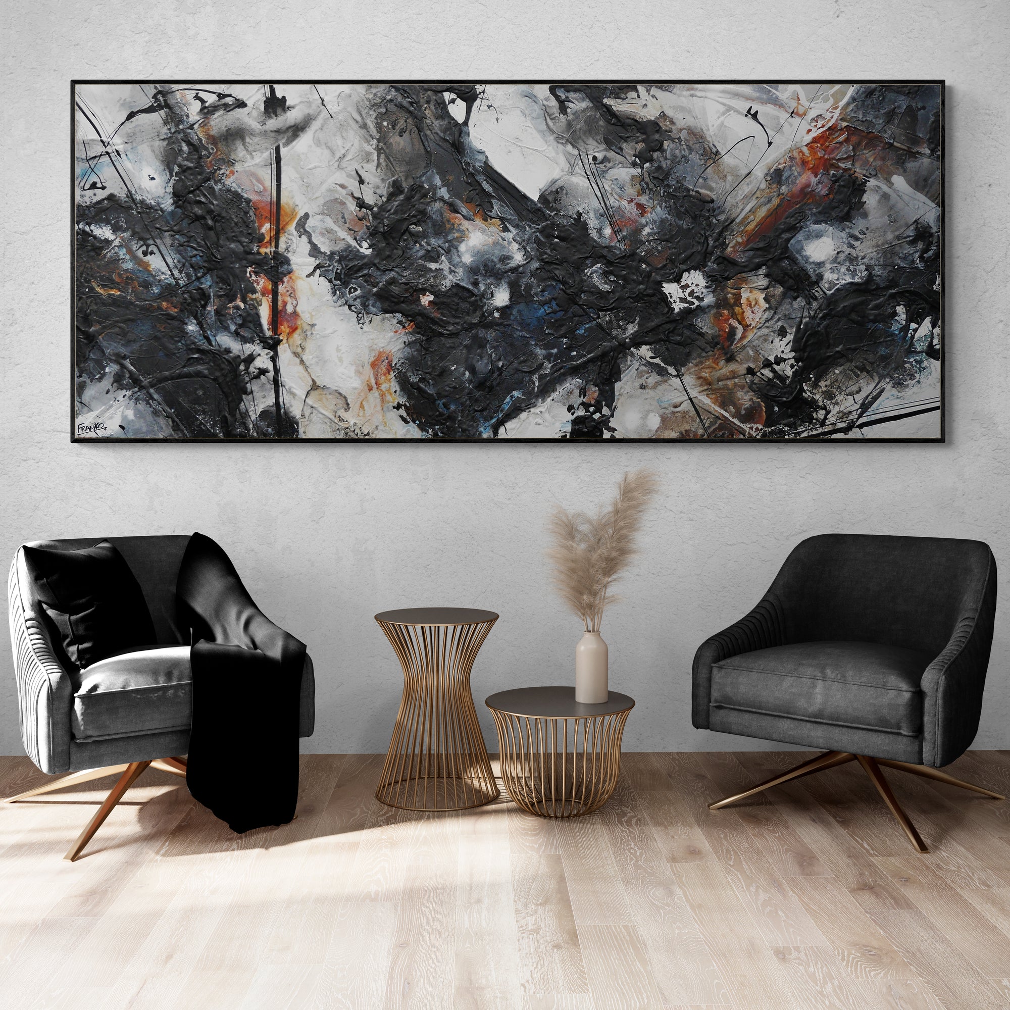 Resonating Energy 240cm x 100cm Textured Abstract Painting-Abstract-[Franko_Artist]-[Australian_artist]-[Gold_Coast]-[Brisbane]-[modern]-[contemporary]-[original]-[Large_artwork]-[The_Block]-[Dream_Homes]-[ideas]-[Grand_Designs]-[Art_Lover]-Franklin Art Studio