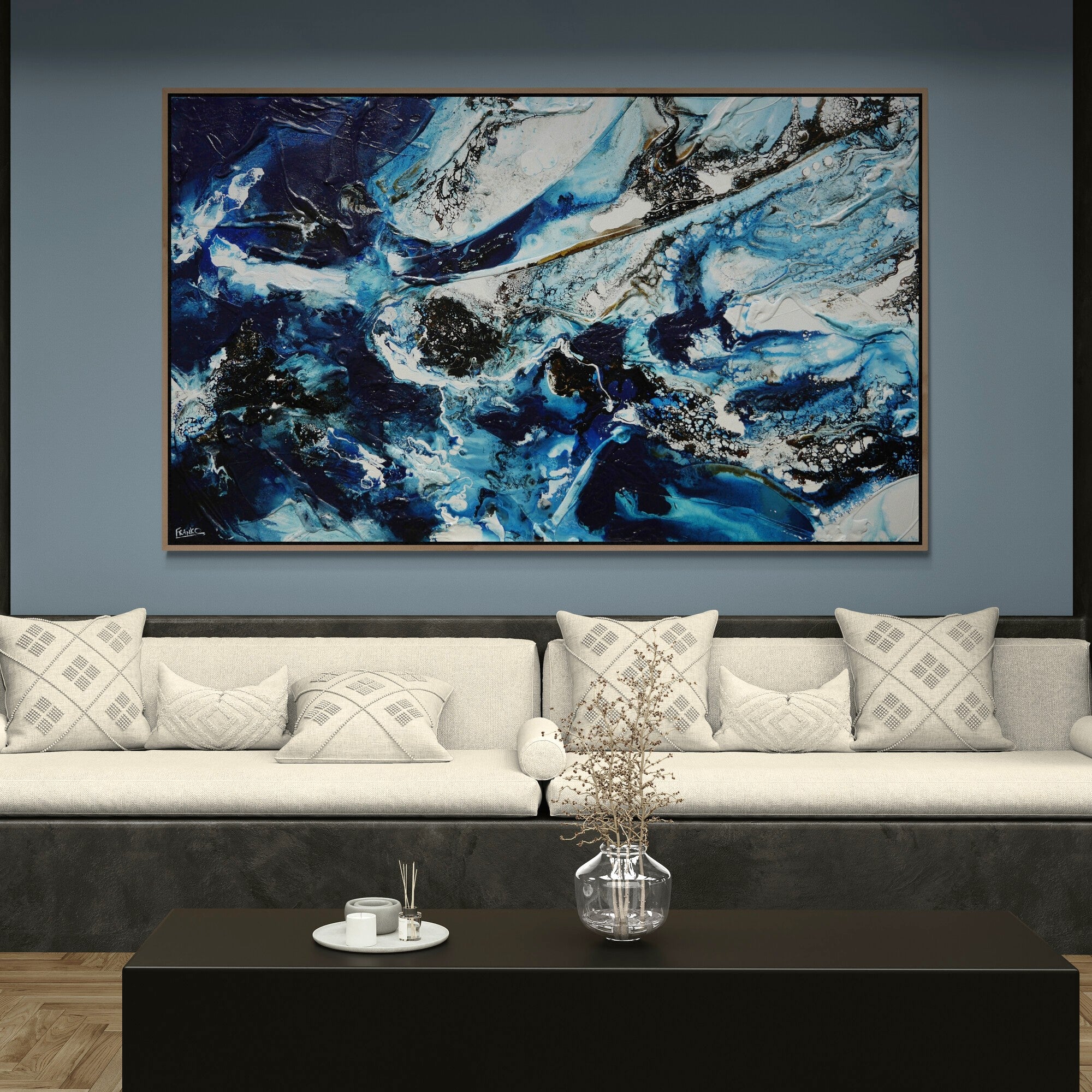 Cobalt Intuition 200cm x 120cm Textured Abstract Painting