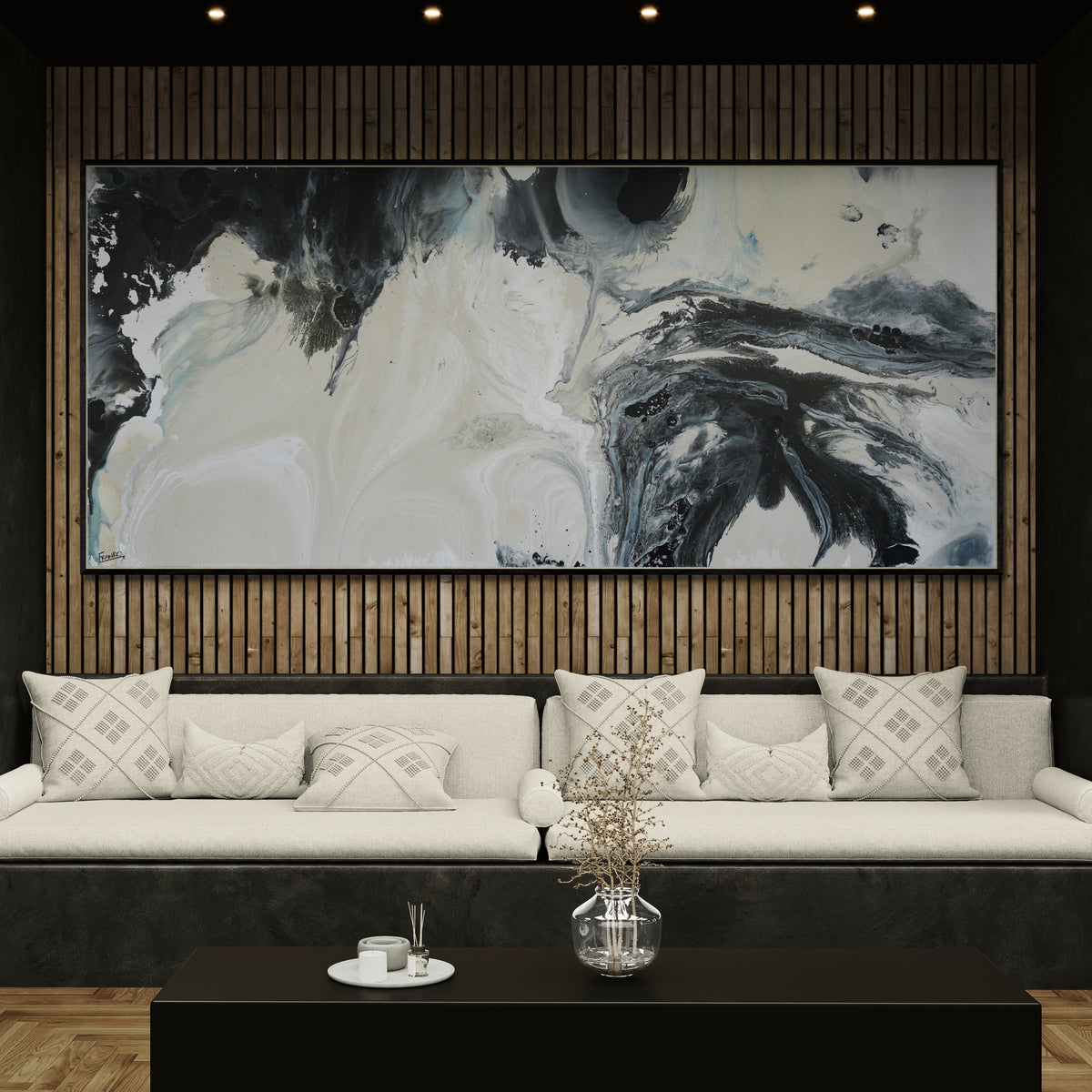 Refined 868 270cm x 120cm Blended Ink Abstract Painting