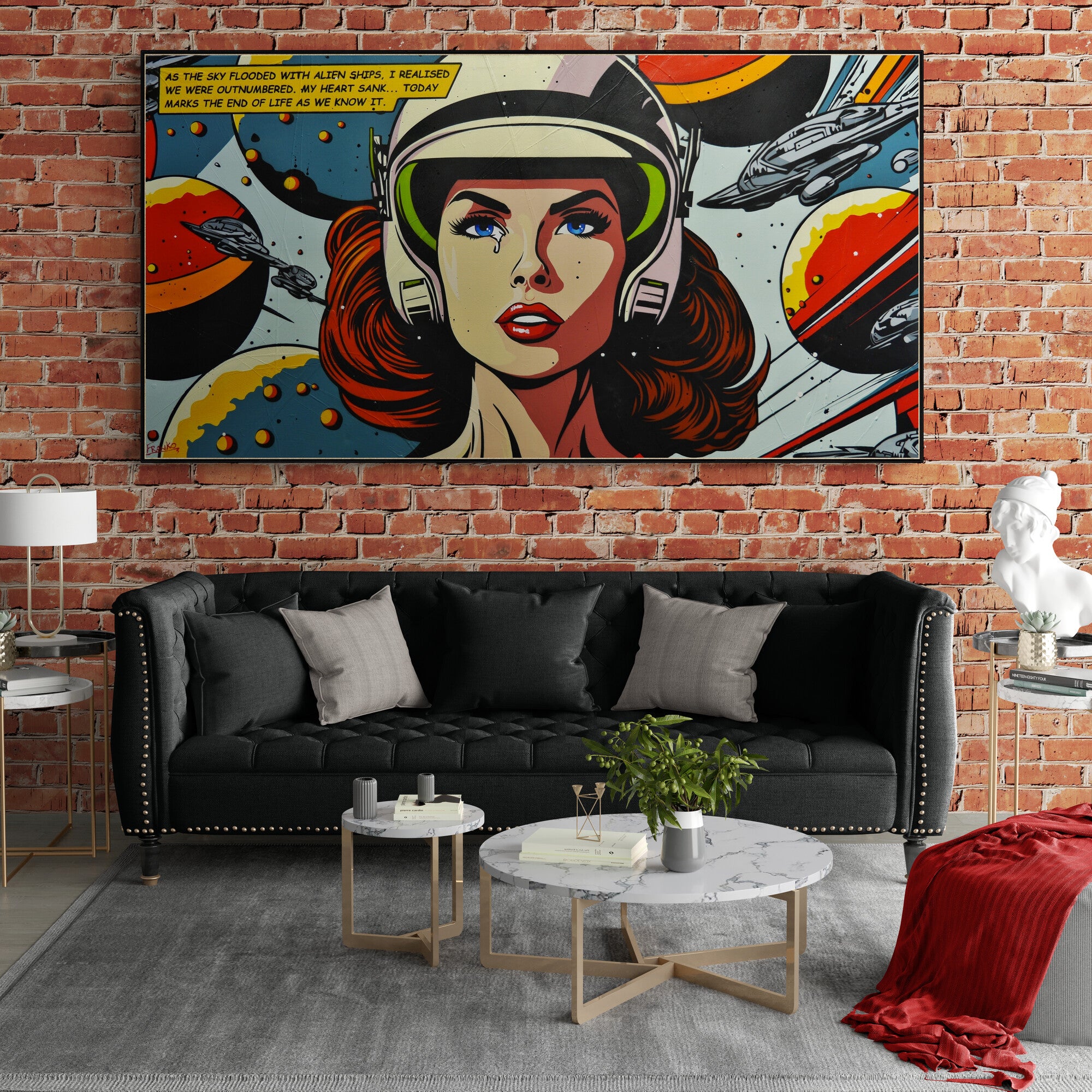 Life as we know it ... 190cm x 100cm Classic Pop Art Space Painting (SOLD)-Urban Pop Art-[Franko_Artist]-[The_Block]-[Dream_Homes]-[ideas]-[Grand_Designs]-[Art_Lover]-Franklin Art Studio