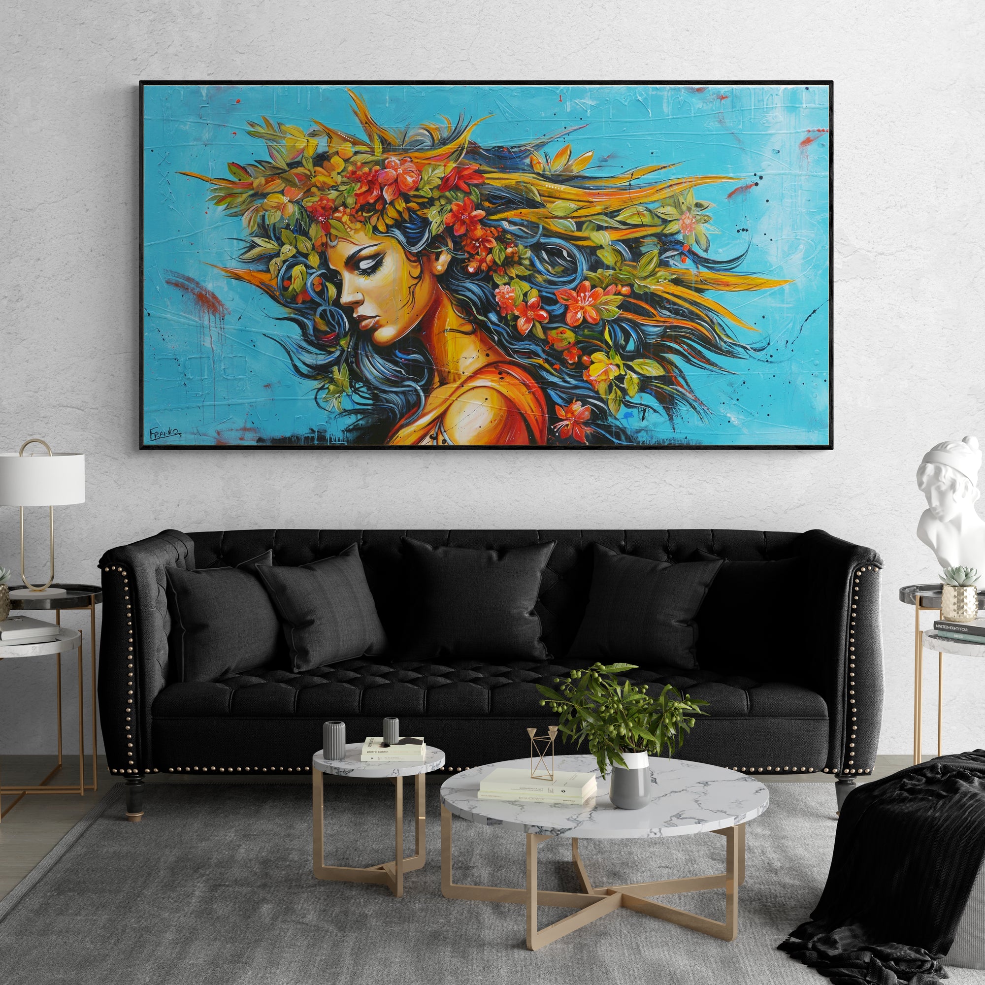 Athena 190cm x 100cm Textured Abstract Realism Painting (SOLD)-abstract realism-[Franko_Artist]-[The_Block]-[Dream_Homes]-[ideas]-[Grand_Designs]-[Art_Lover]-Franklin Art Studio