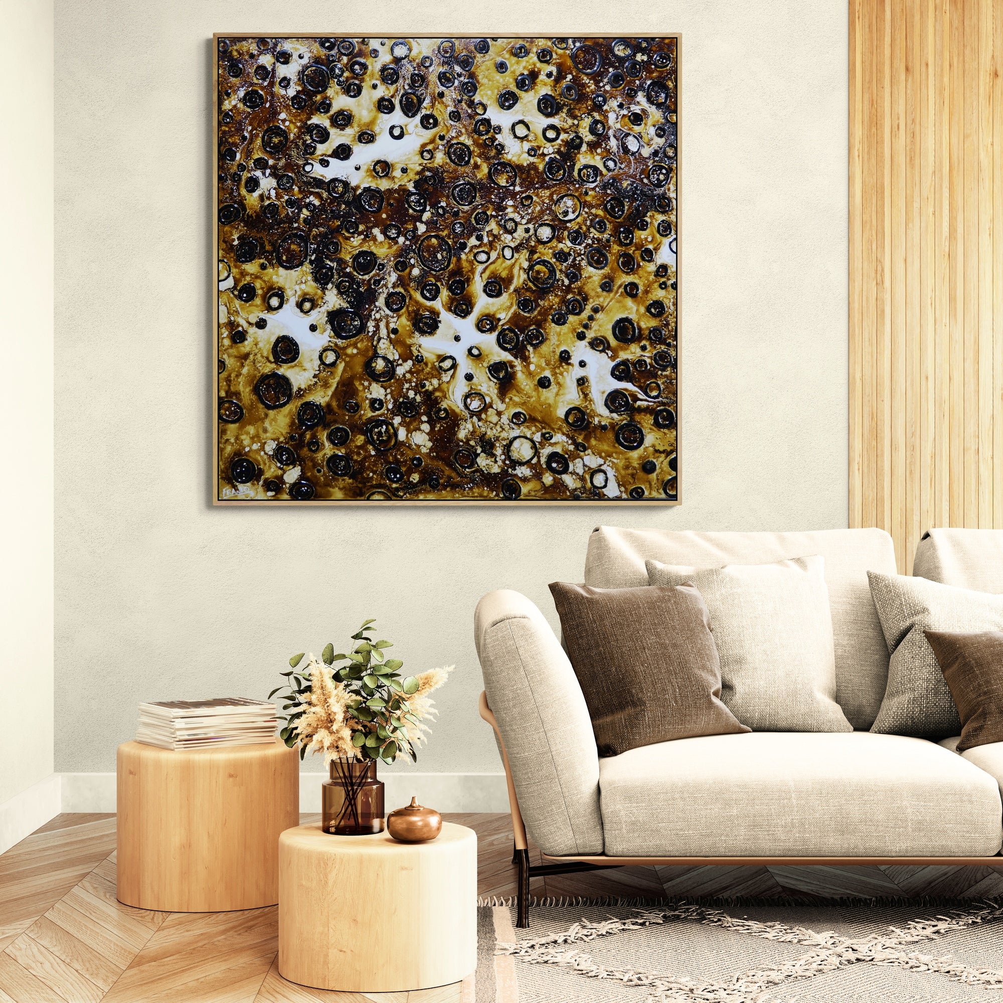 Tribal 120cm x 120cm Textured Abstract Painting-Abstract-[Franko_Artist]-[Australian_artist]-[Gold_Coast]-[Brisbane]-[modern]-[contemporary]-[original]-[Large_artwork]-[The_Block]-[Dream_Homes]-[ideas]-[Grand_Designs]-[Art_Lover]-Franklin Art Studio