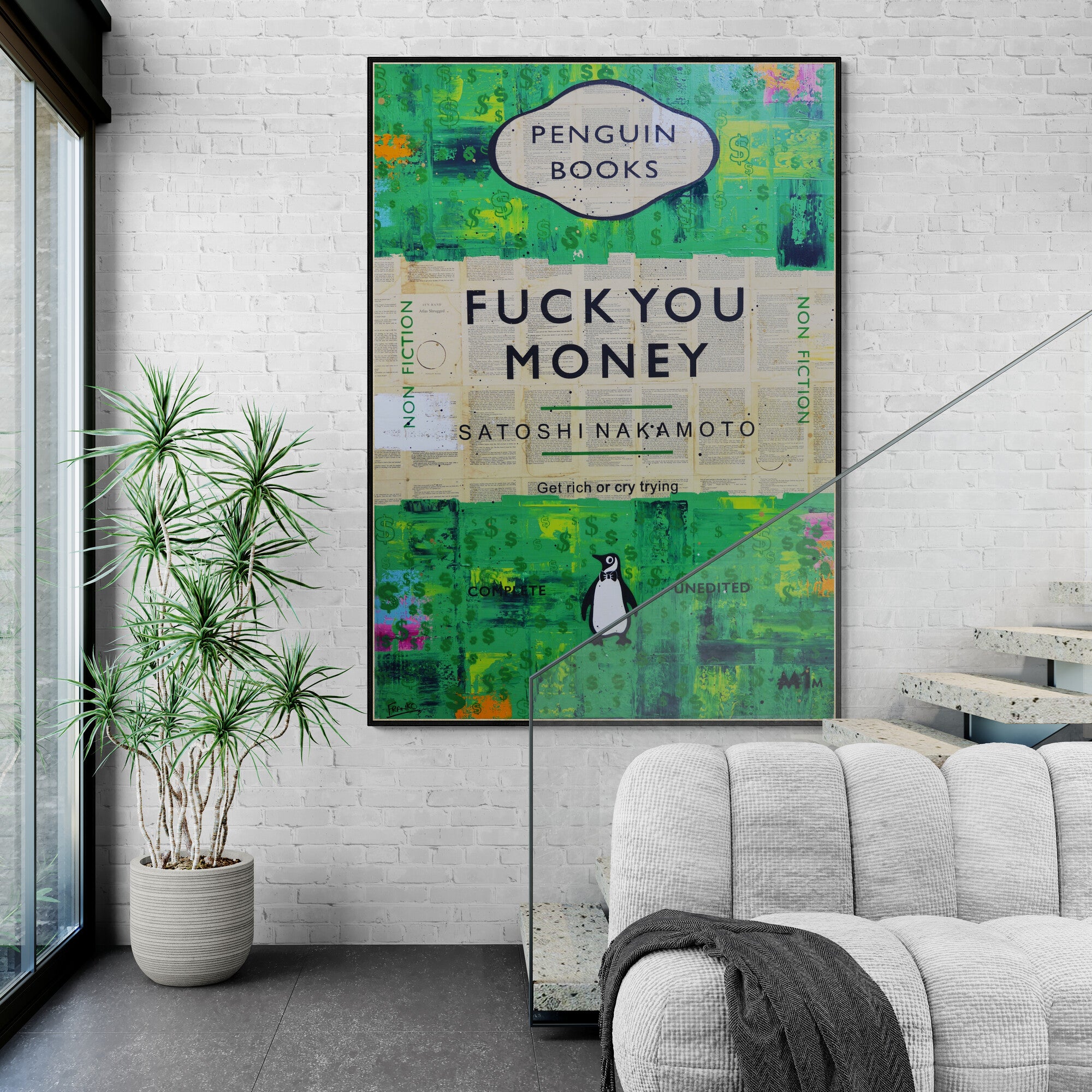 The Money 100cm x 140cm Urban Pop Book Club Painting (SOLD)