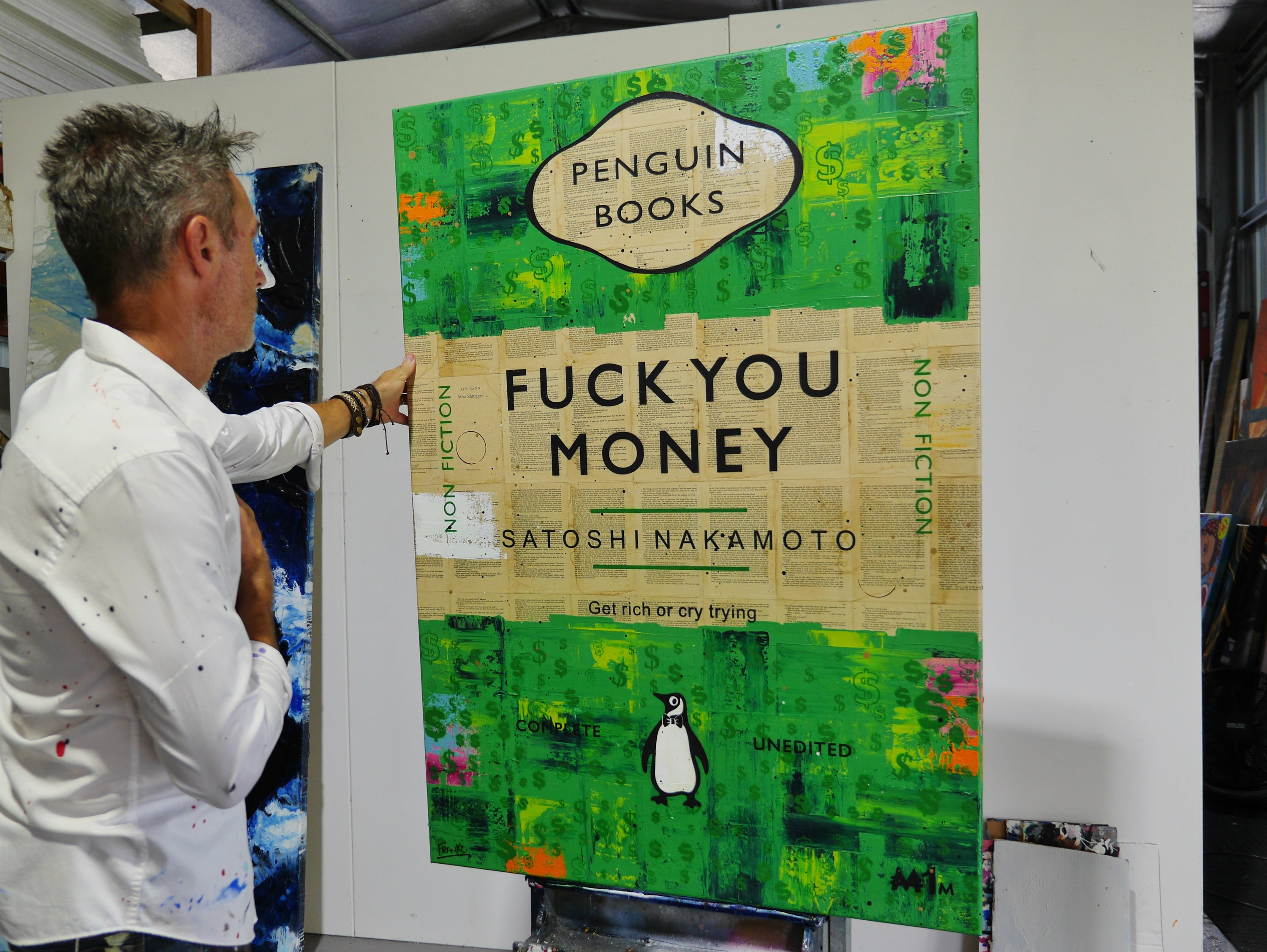 The Money 100cm x 140cm Urban Pop Book Club Painting (SOLD)
