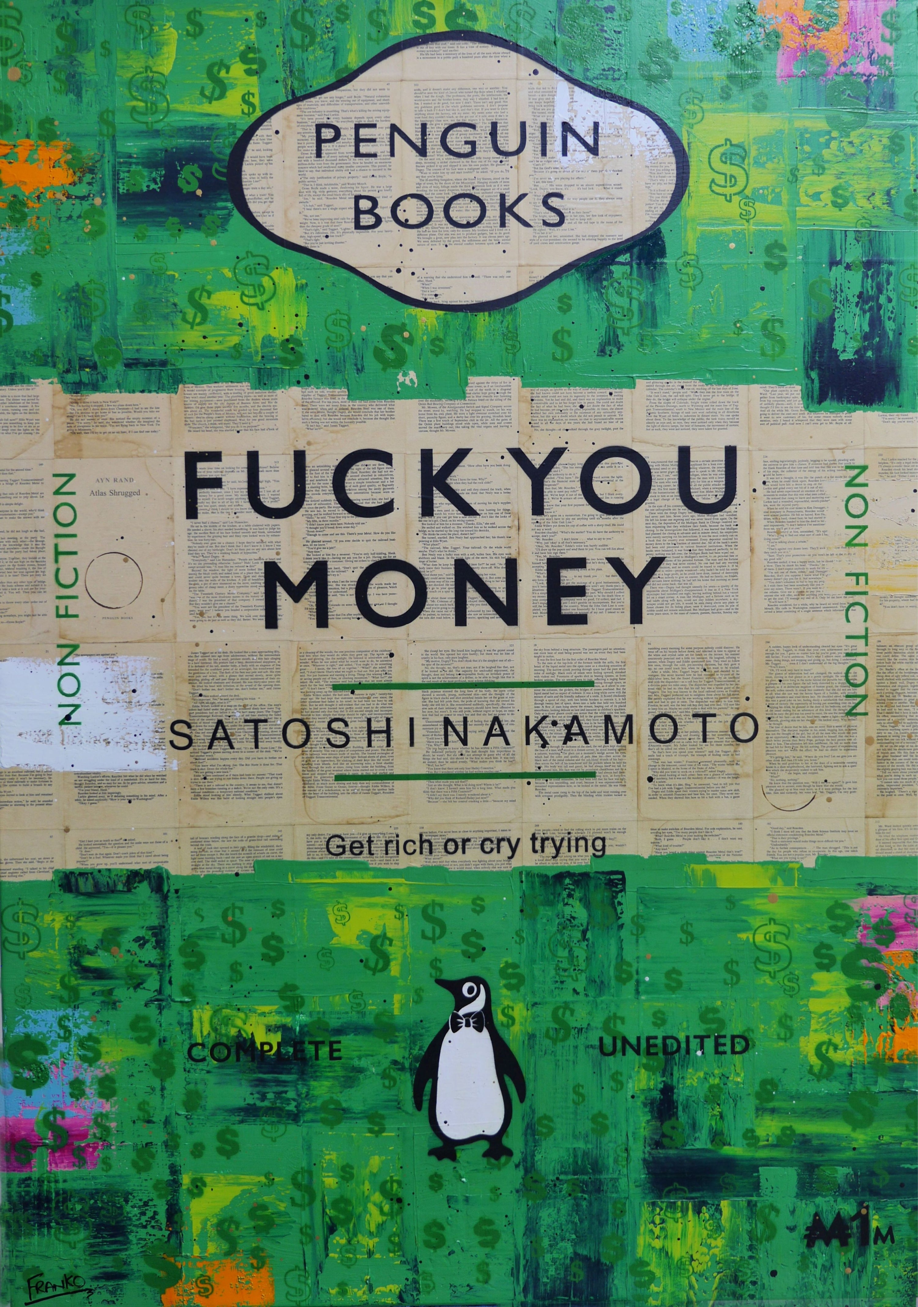 The Money 100cm x 140cm Urban Pop Book Club Painting (SOLD)