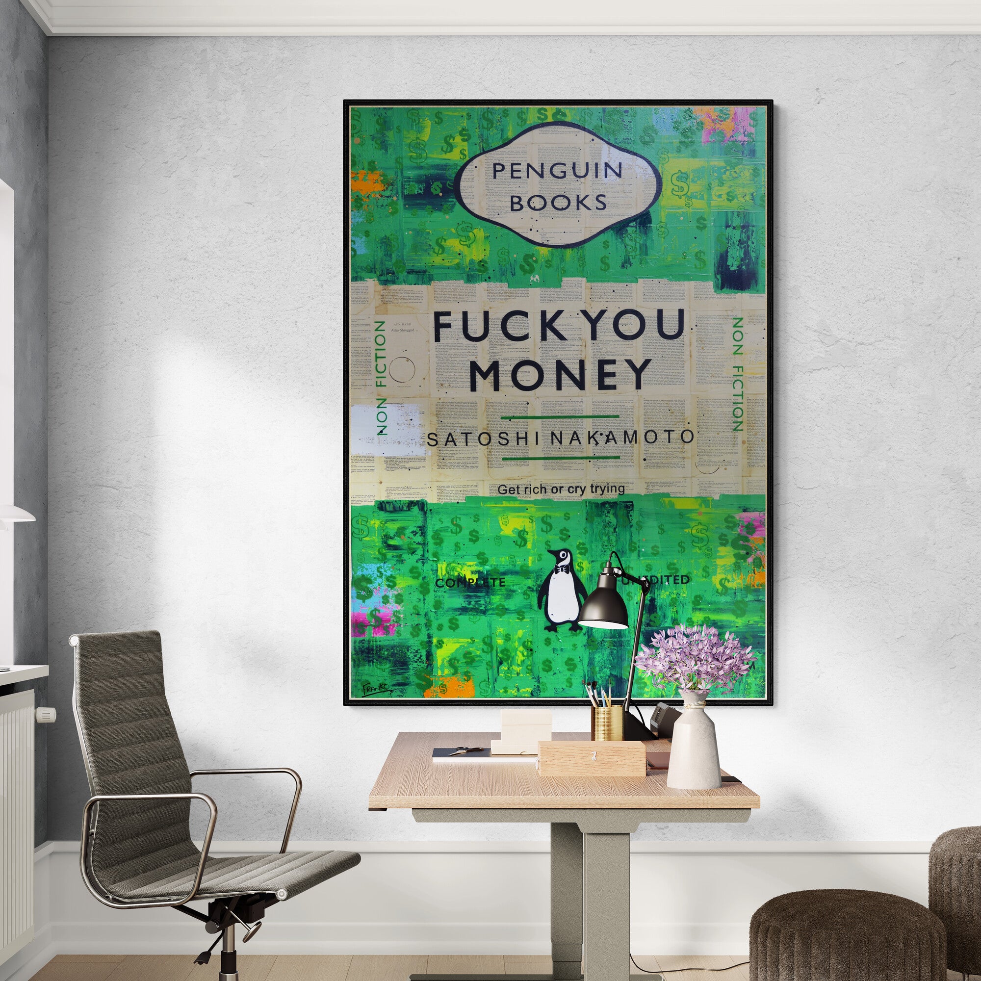 The Money 100cm x 140cm Urban Pop Book Club Painting (SOLD)