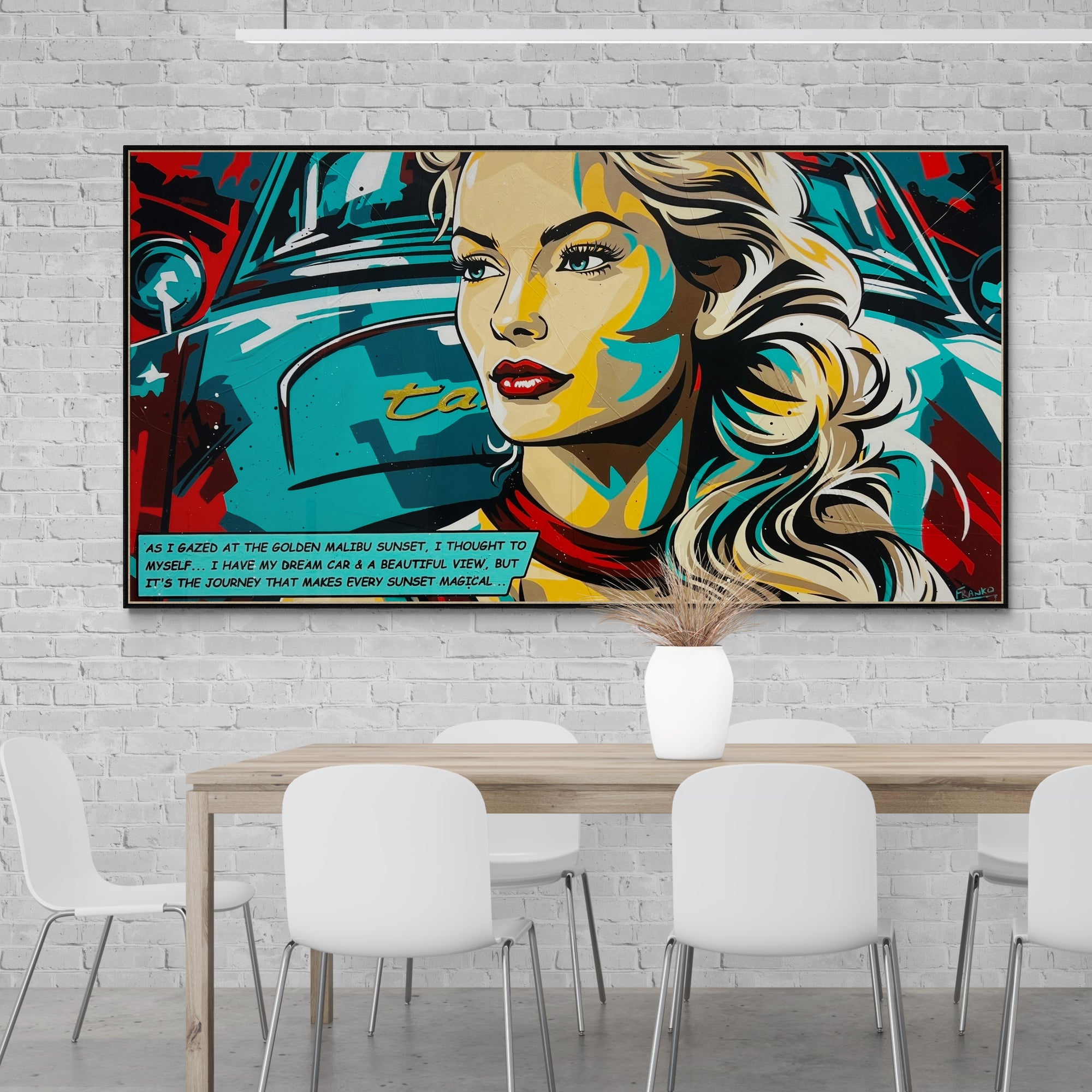 The Gaze 190cm x 100cm Retro Classic Pop Art Painting (SOLD)-Urban Pop Art-[Franko_Artist]-[The_Block]-[Dream_Homes]-[ideas]-[Grand_Designs]-[Art_Lover]-Franklin Art Studio