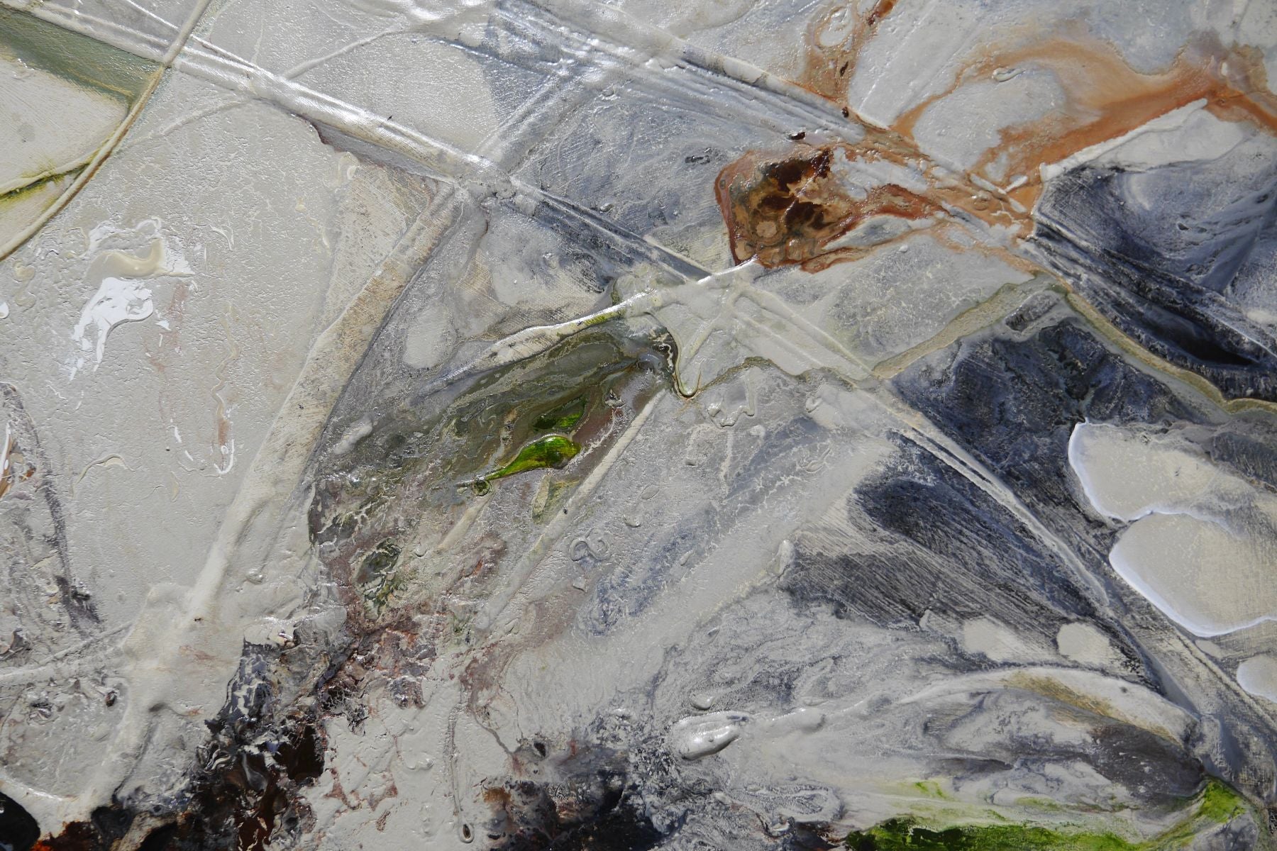 Olive and Crunch 190cm x 100cm Textured Abstract Painting