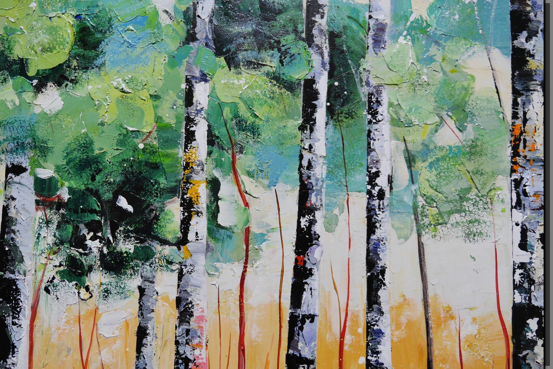 Silver Forest 160cm x 100cm FRAME INC Australian Landscape Abstract Realism Textured Painting (Copy)
