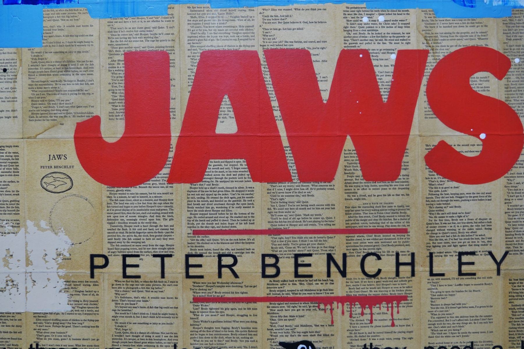 Sharks and Boats 140cm x 100cm Urban Pop Book Club Painting