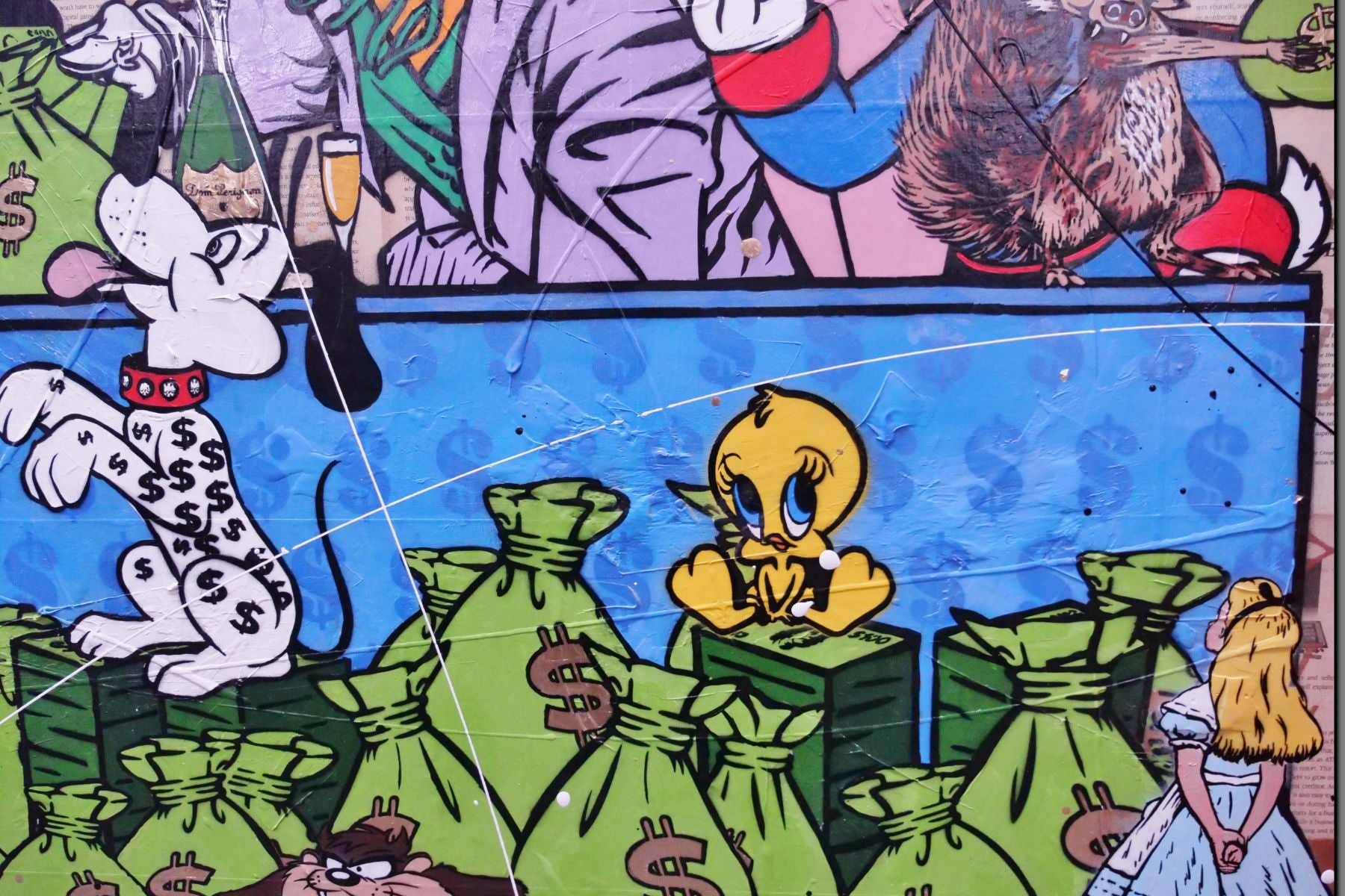 The Money Machine 240cm x 120cm Money Last Supper Urban Pop Book Club Painting (SOLD)