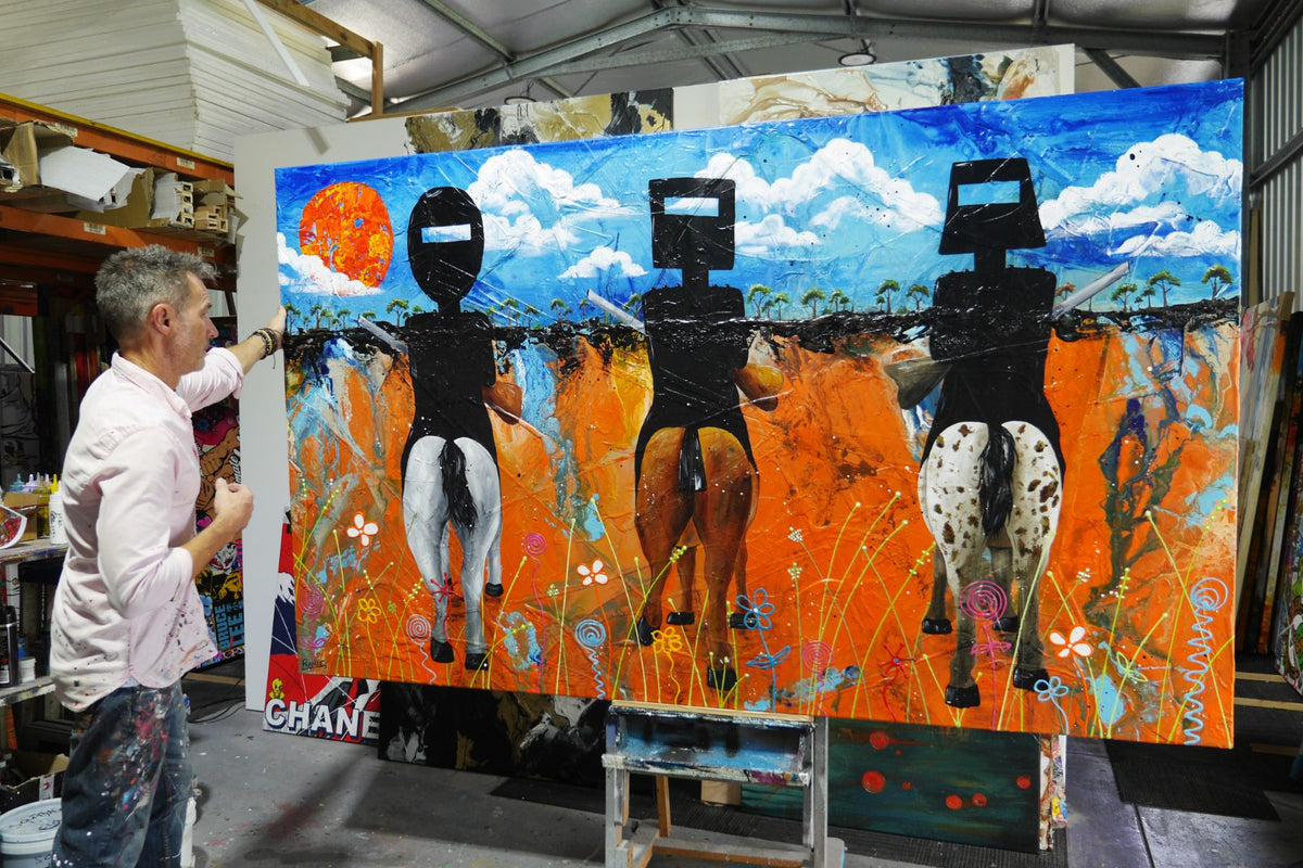 The Iron Brotherhood 250cm x 150cm Ned Kelly Abstract Realism Textured Painting