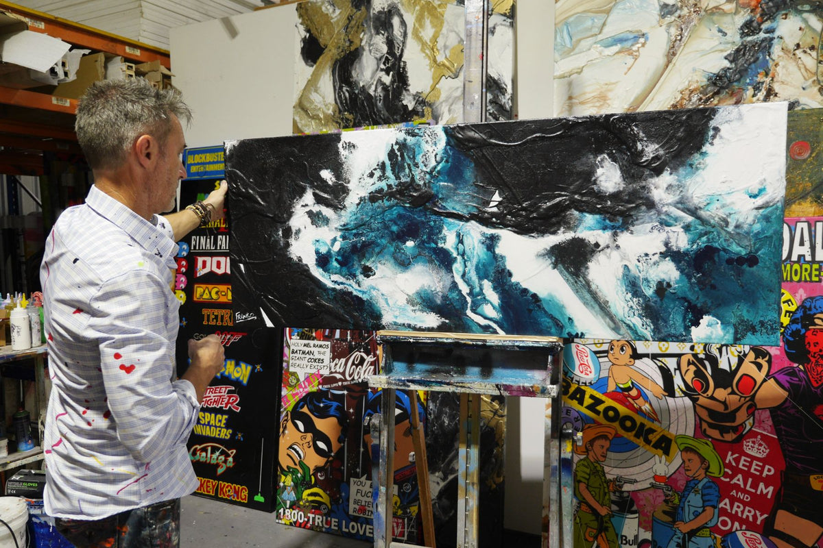 Teal Infusion 160cm x 60cm Textured Abstract Painting