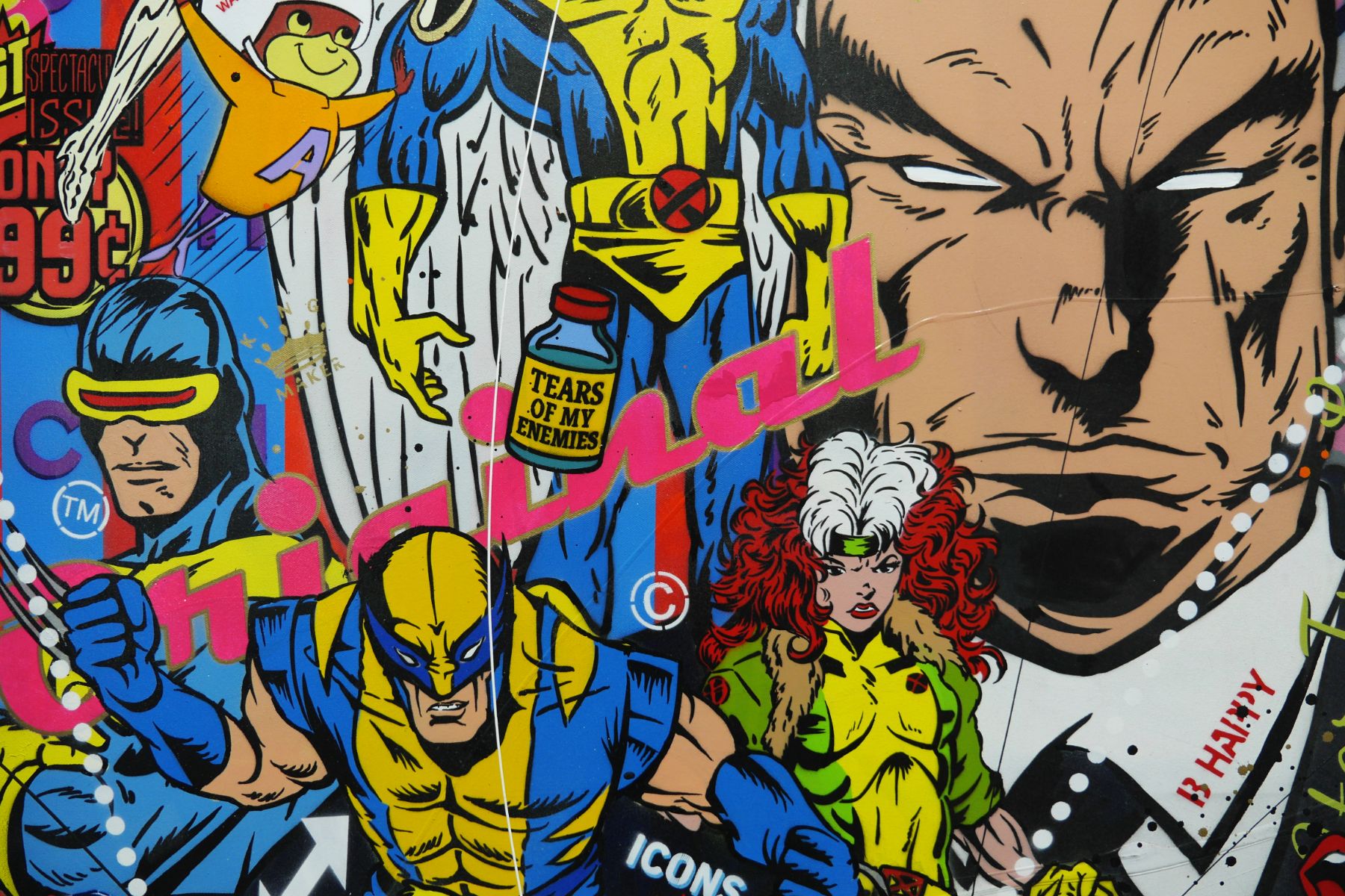The Heat 100cm x 140cm Heroes Textured Urban Pop Art Painting (SOLD)