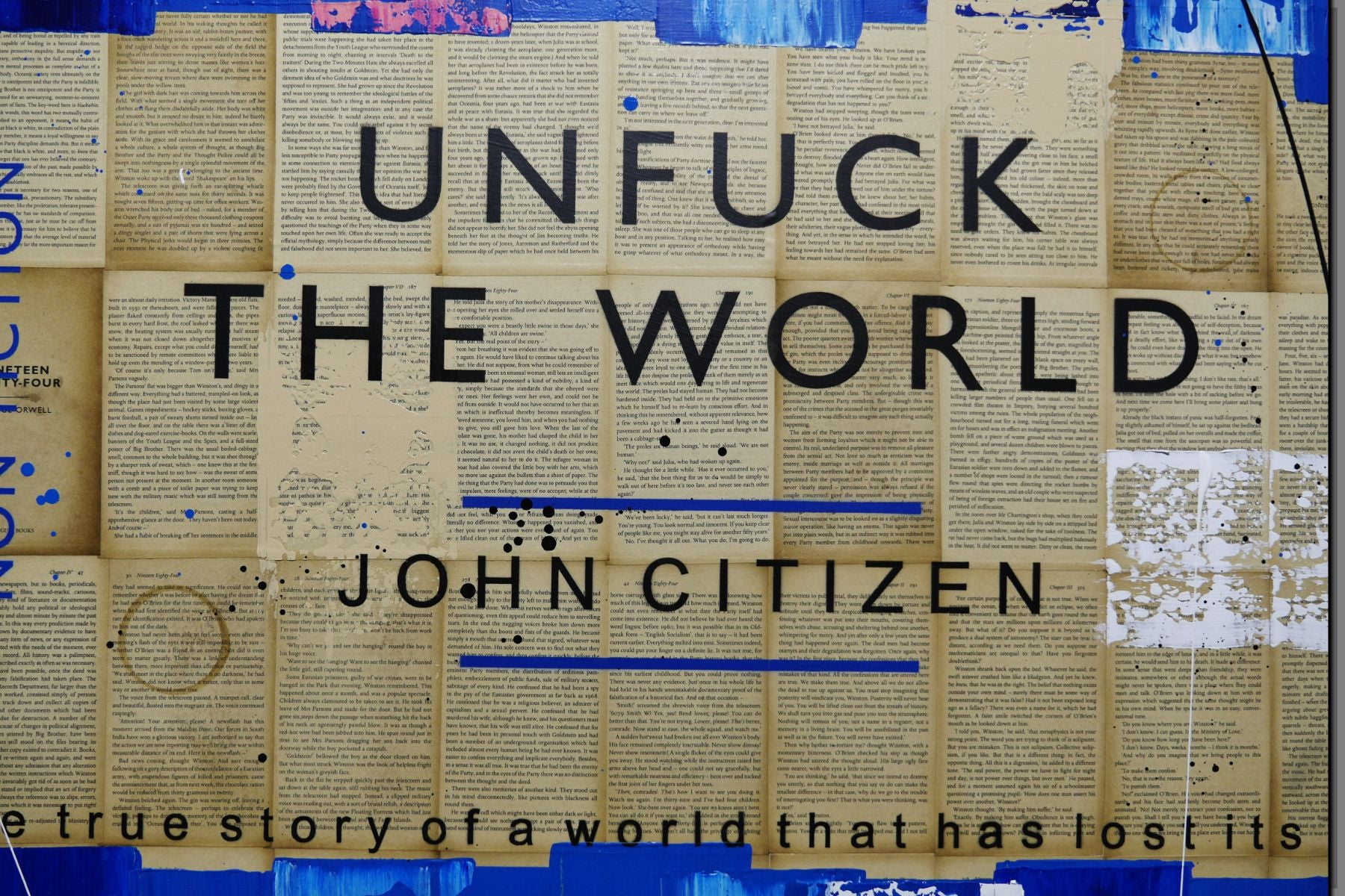 Unf*#k everything ... gently 140cm x 100cm Urban Pop Book Club Painting