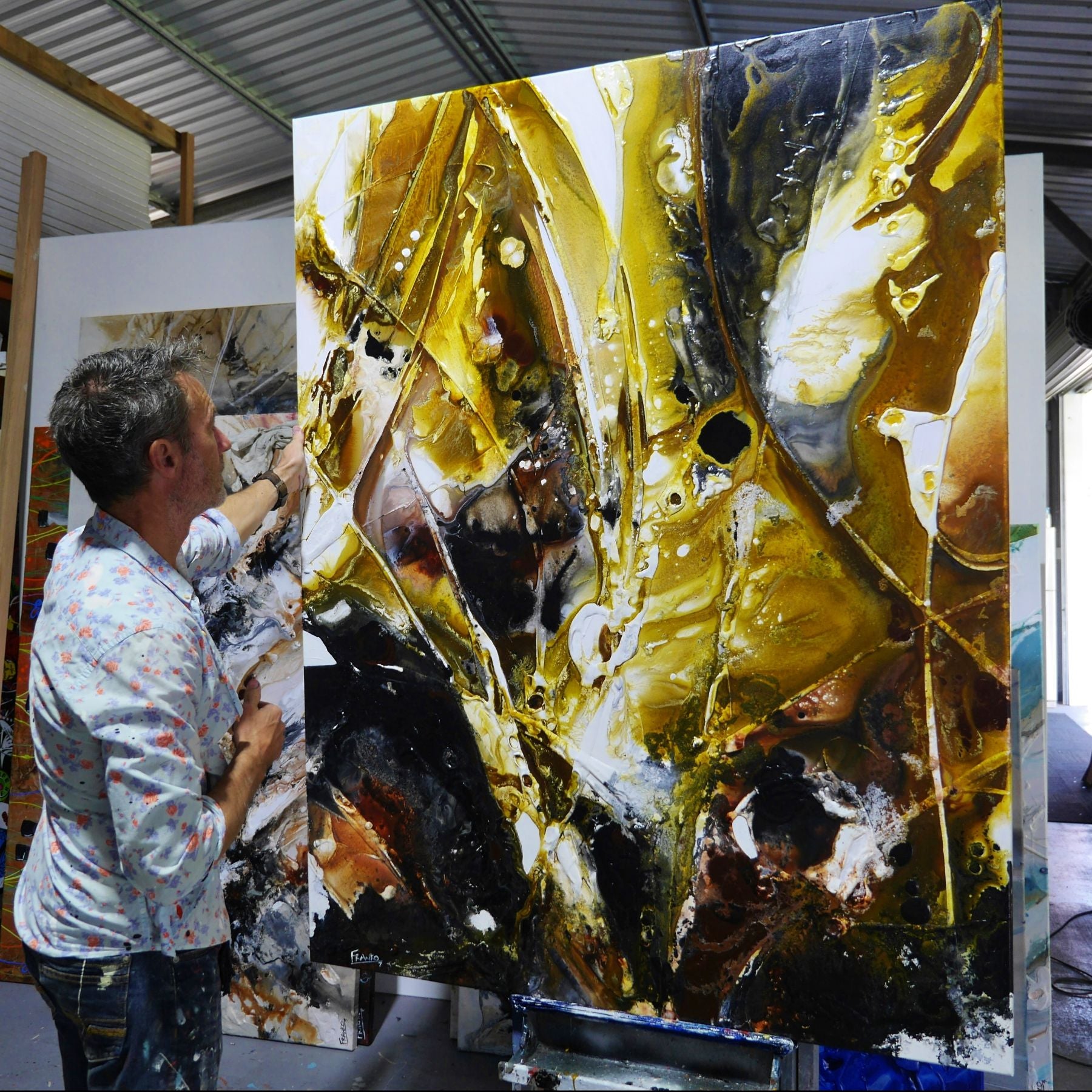 Seeded Mustard 140cm x 180cm Textured Abstract Painting (SOLD)
