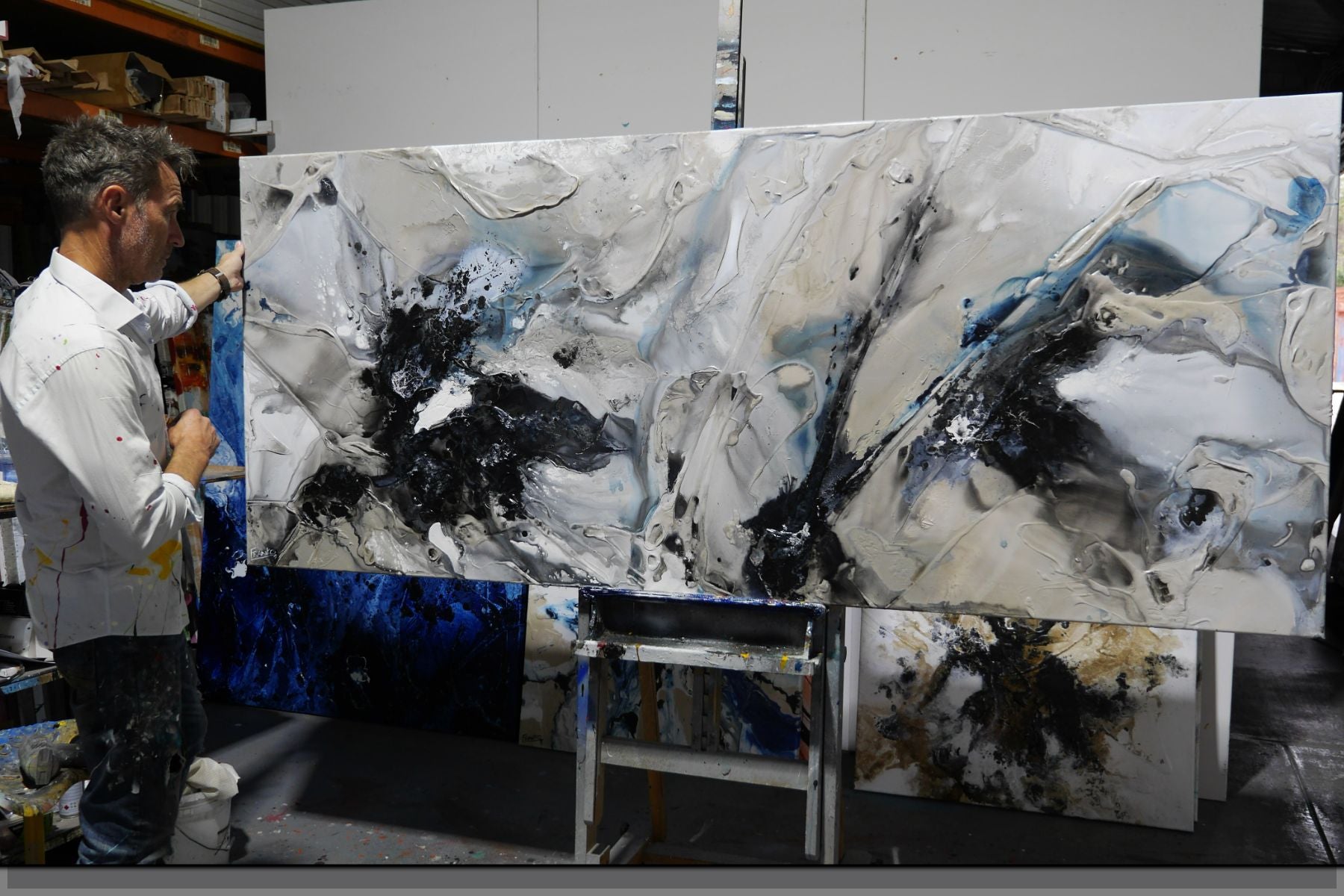 Shadows 240cm x 100cm Textured Abstract Painting (SOLD)