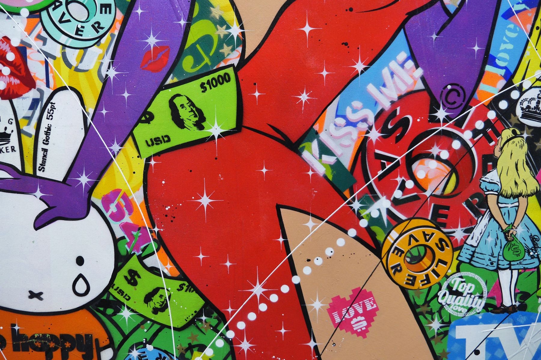 She's Loaded 100cm x 140cm Textured Urban Pop Art Painting