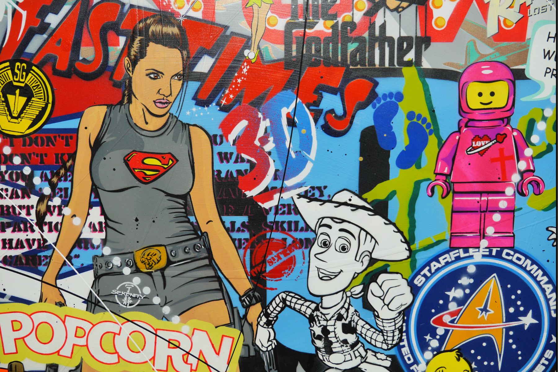Cineverse 270cm x 120cm Textured Urban Pop Art Painting (SOLD)