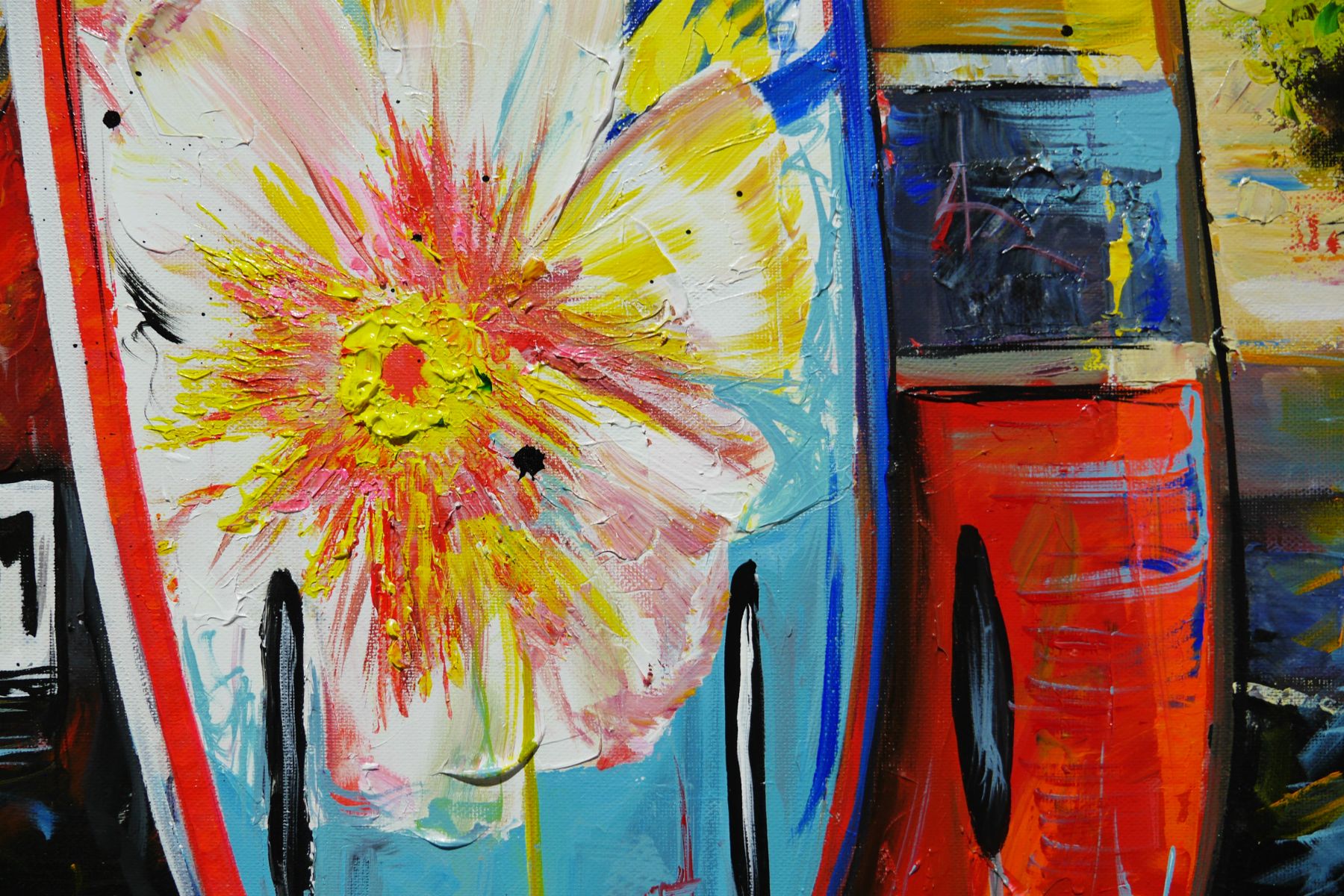 Chasing Freedom 140cm x 100cm FRAME INC Beach Kombi Abstract Realism Textured Painting