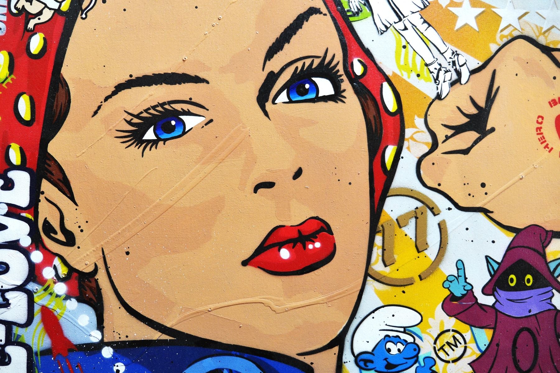 Loving Rosie 100cm x 140cm Rosie The Riveter Textured Urban Pop Art Painting