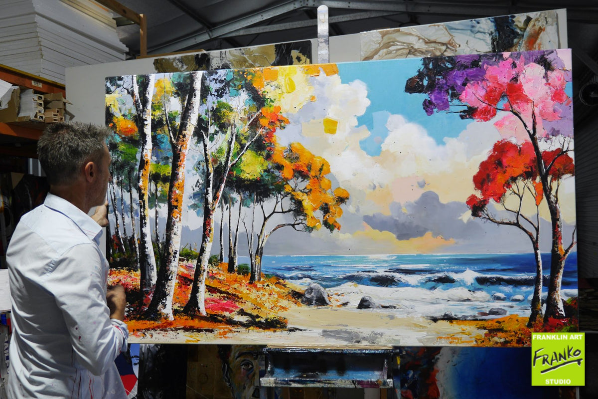 Chasing Sunsets 200cm x 120cm FRAMED Australian Landscape Textured Abstract Realism Painting