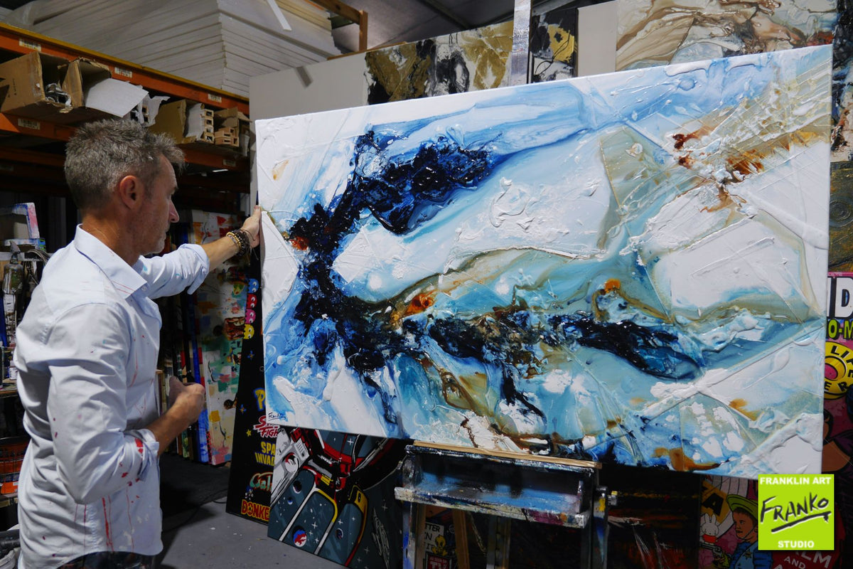 Aquatic Infatuation 160cm x 100cm Blue Textured Abstract Painting