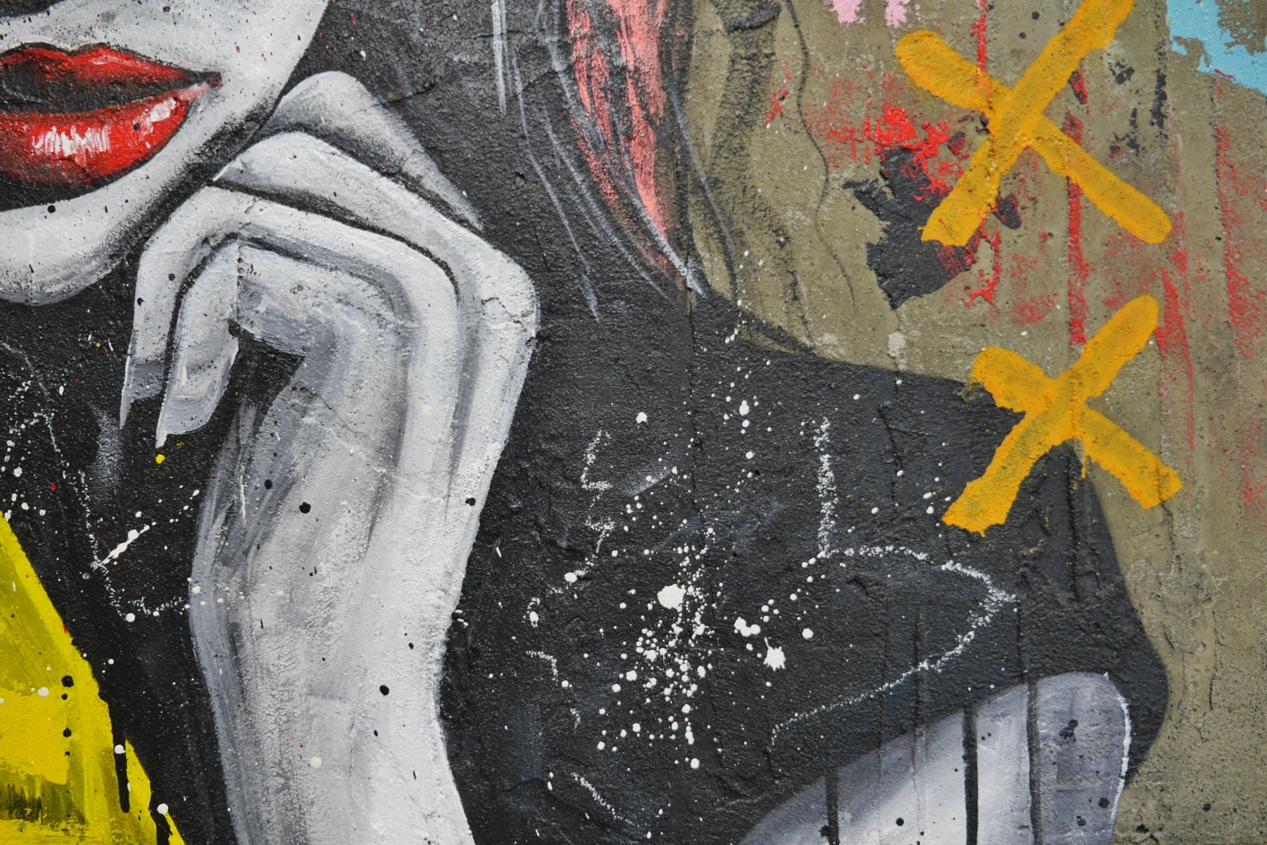 Jocelyn 90cm x 90cm Framed Sexy Concrete Textured Street Art Painting (SOLD)