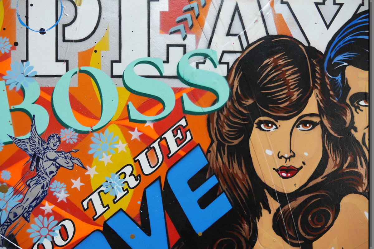 Playtime 120cm x 120cm Playboy Textured Urban Pop Art Painting