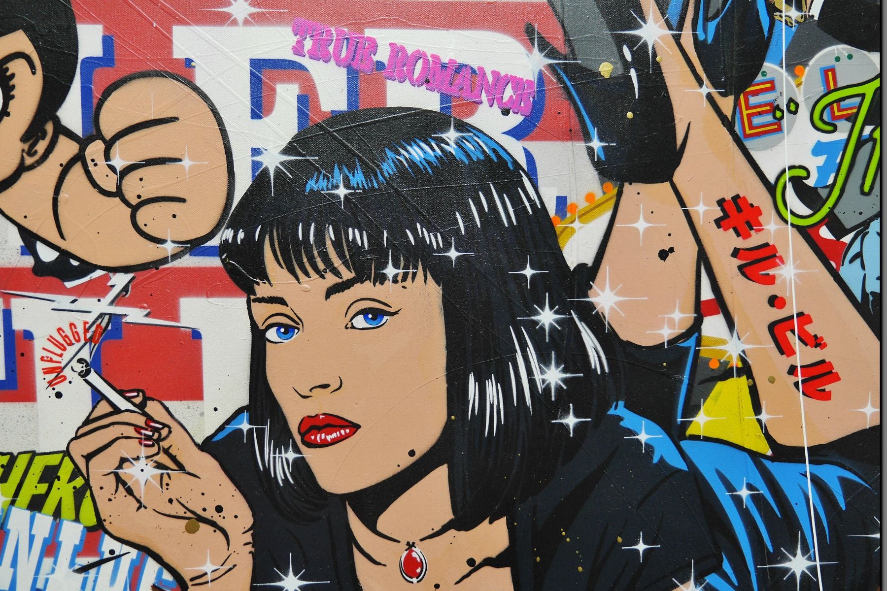 Bedtime with Quentin 190cm x 100cm Textured Urban Pop Art Painting (SOLD)
