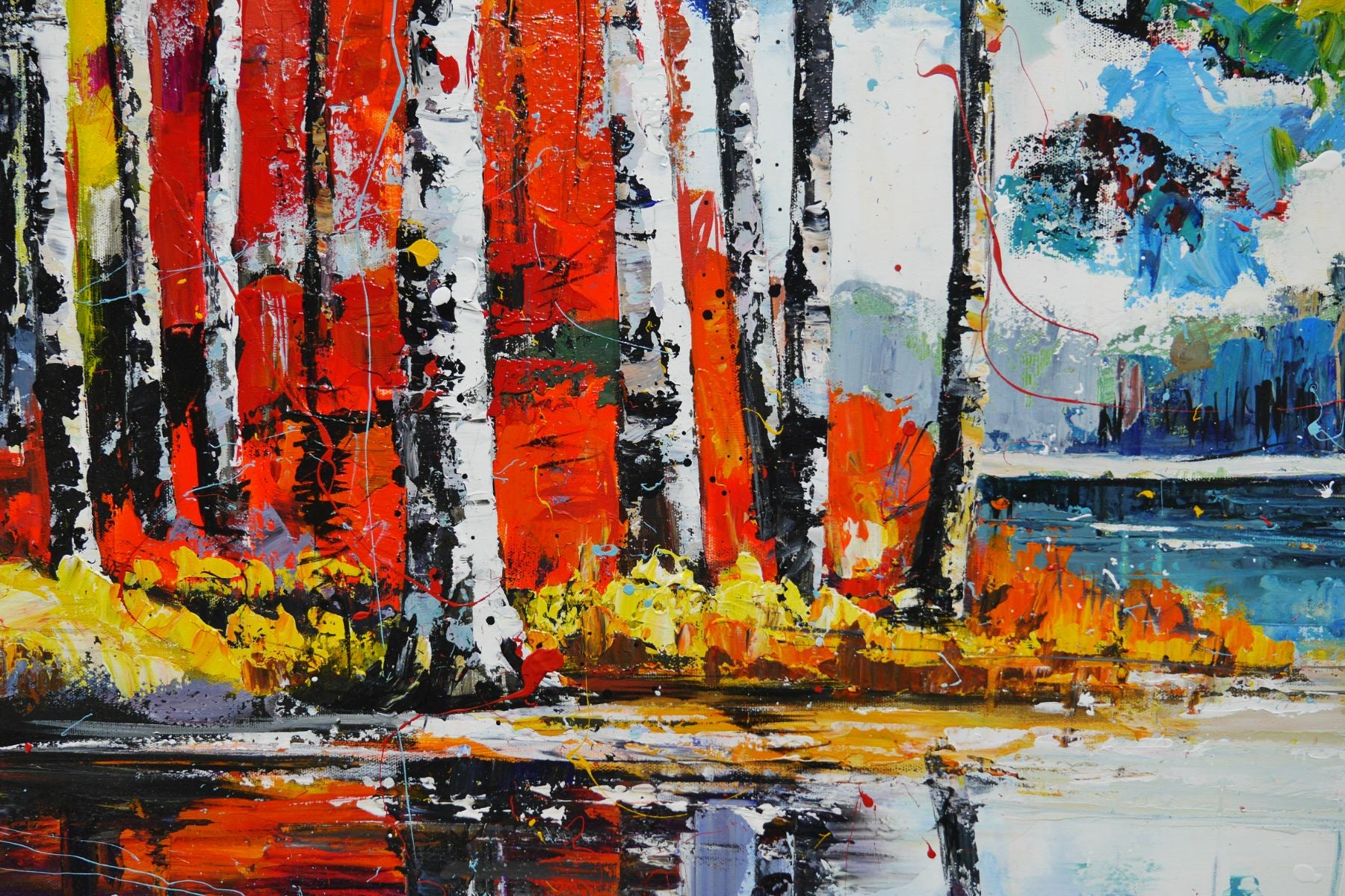 Forestry 120cm x 120cm Framed Landscape Textured Abstract Realism Painting (SOLD)
