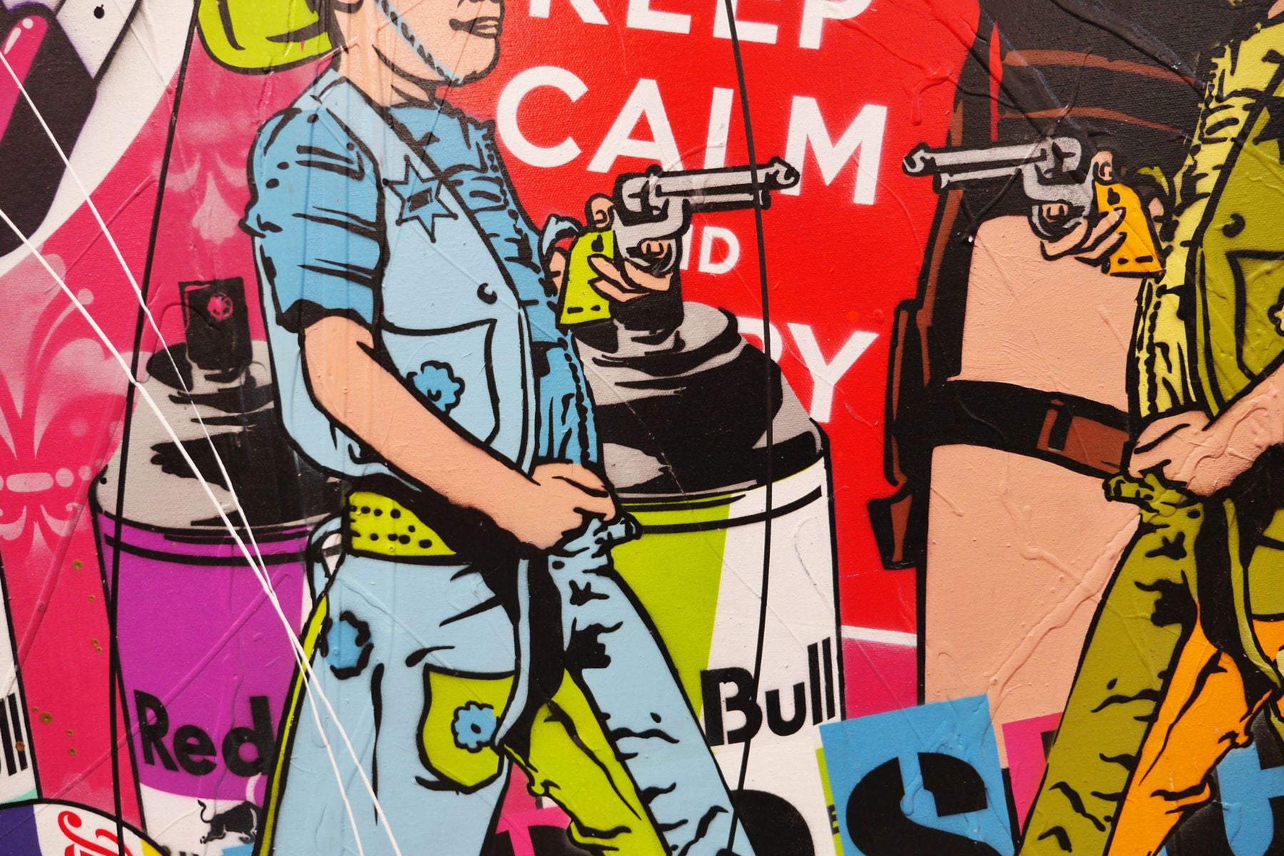 Stick em' up 120cm x 150cm Graffiti Textured Urban Pop Art Painting (SOLD)