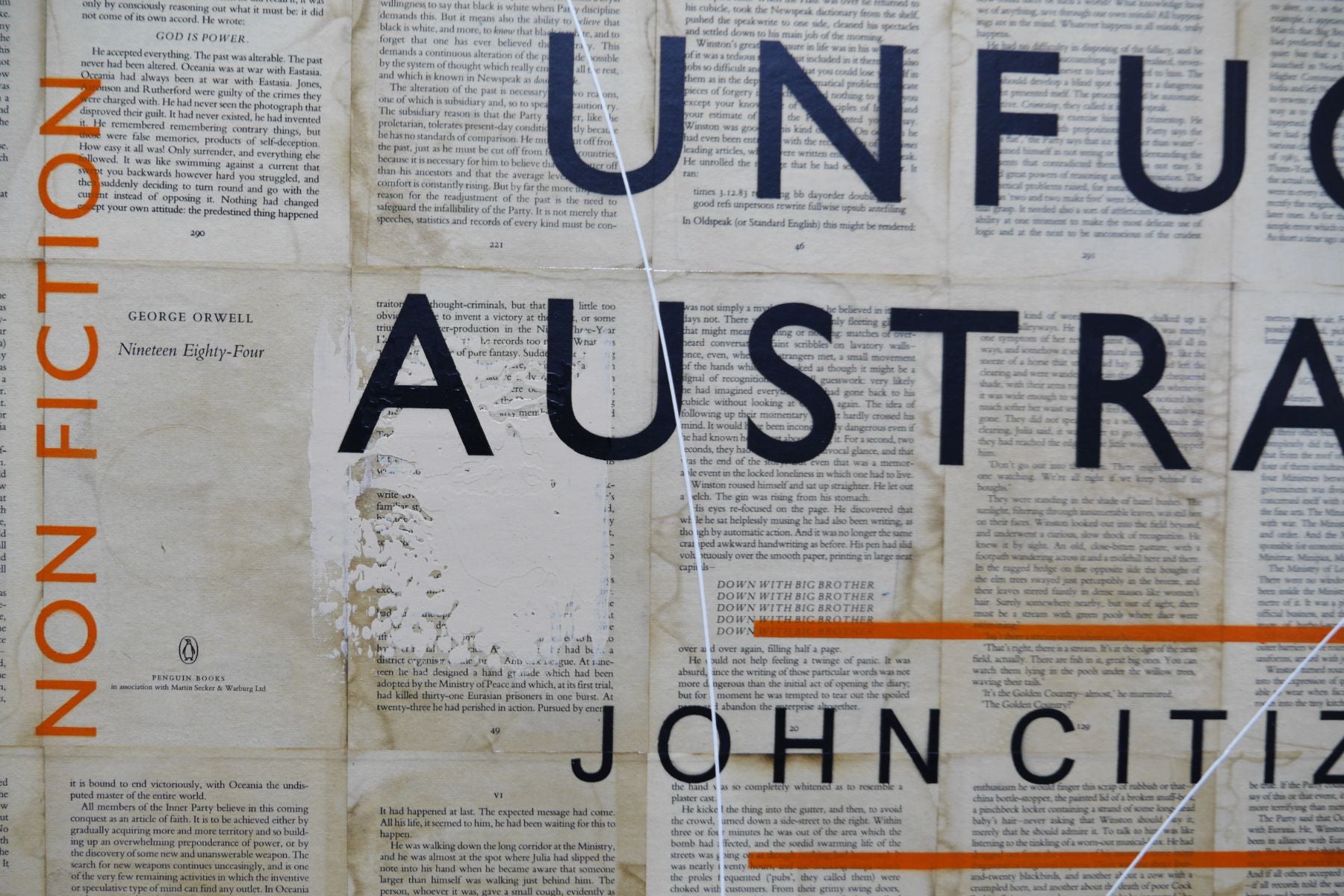 Land Gone Under 140cm x 100cm Australiana Urban Pop Book Club Painting (SOLD)