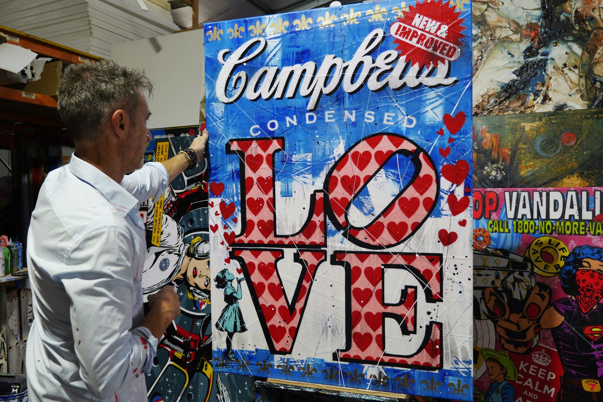 The Love Effect 140cm x 100cm Campbells Soup Textured Urban Pop Art Painting