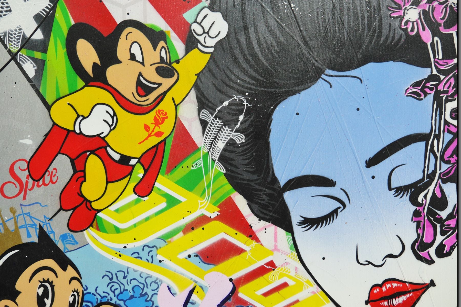 Tokyo Bound 100cm x 140cm Geisha Textured Urban Pop Art Painting (SOLD)