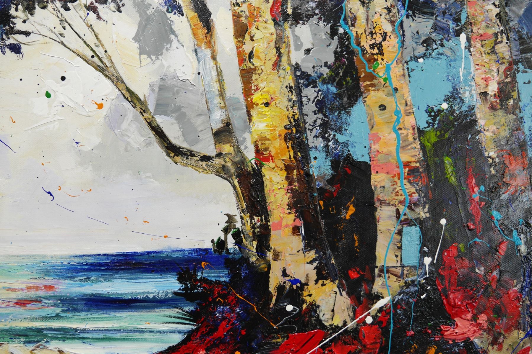 Glass Bay 190cm x 100cm FRAMED Australian Landscape Abstract Realism Textured Painting (SOLD)