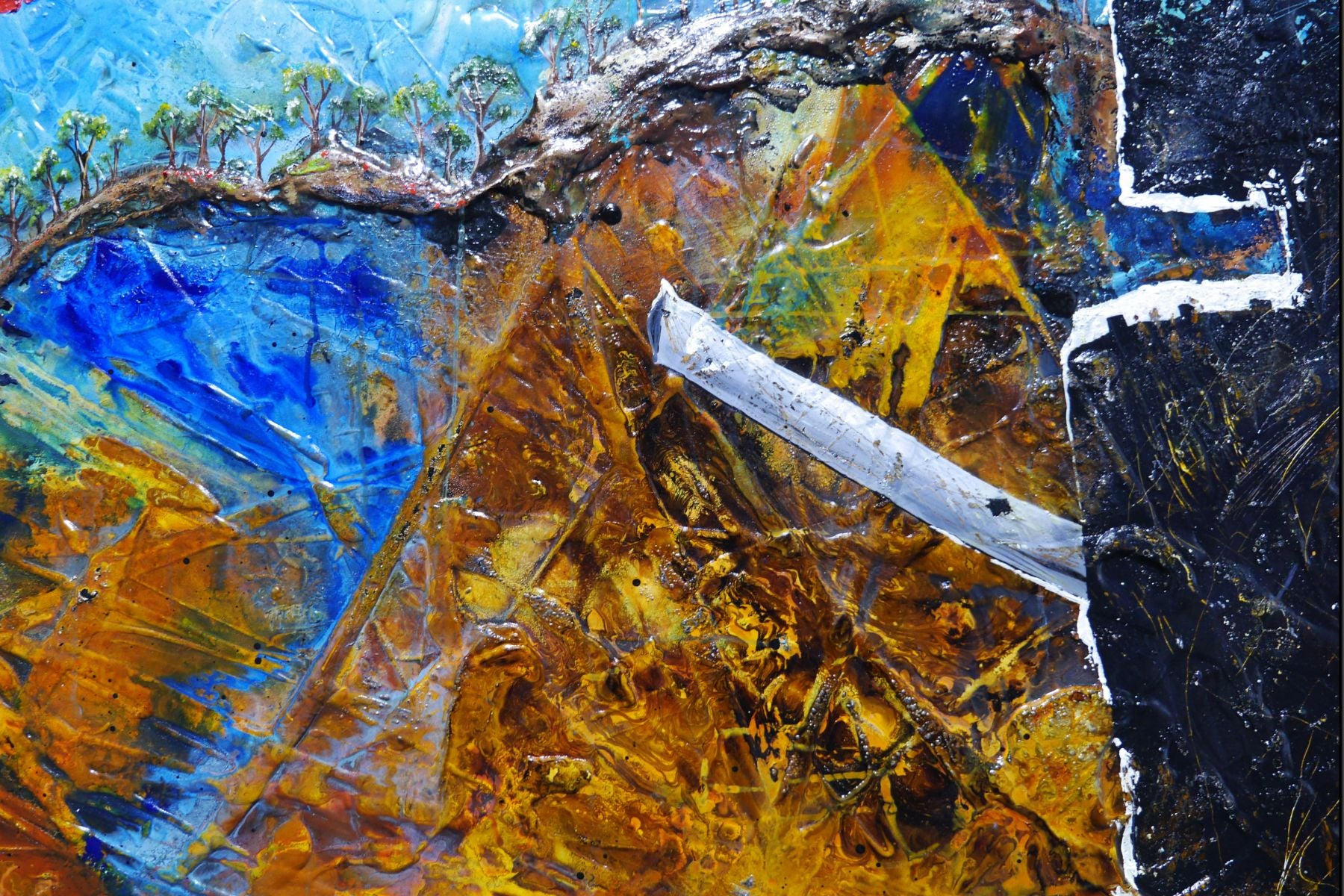 Nedinator 160cm x 100cm Ned Kelly Textured Abstract Painting