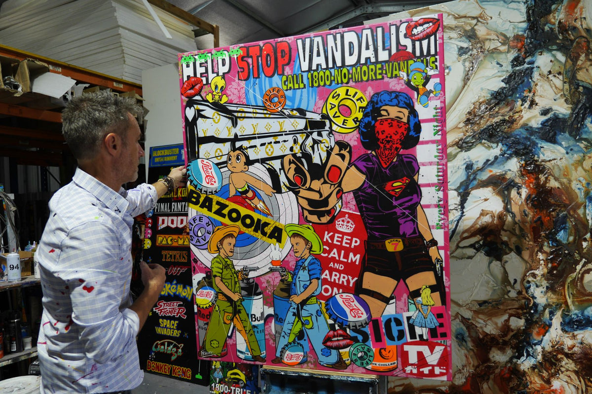 Miss Lucky Bandit 120cm x 150cm Marilyn Monroe Textured Urban Pop Art Painting
