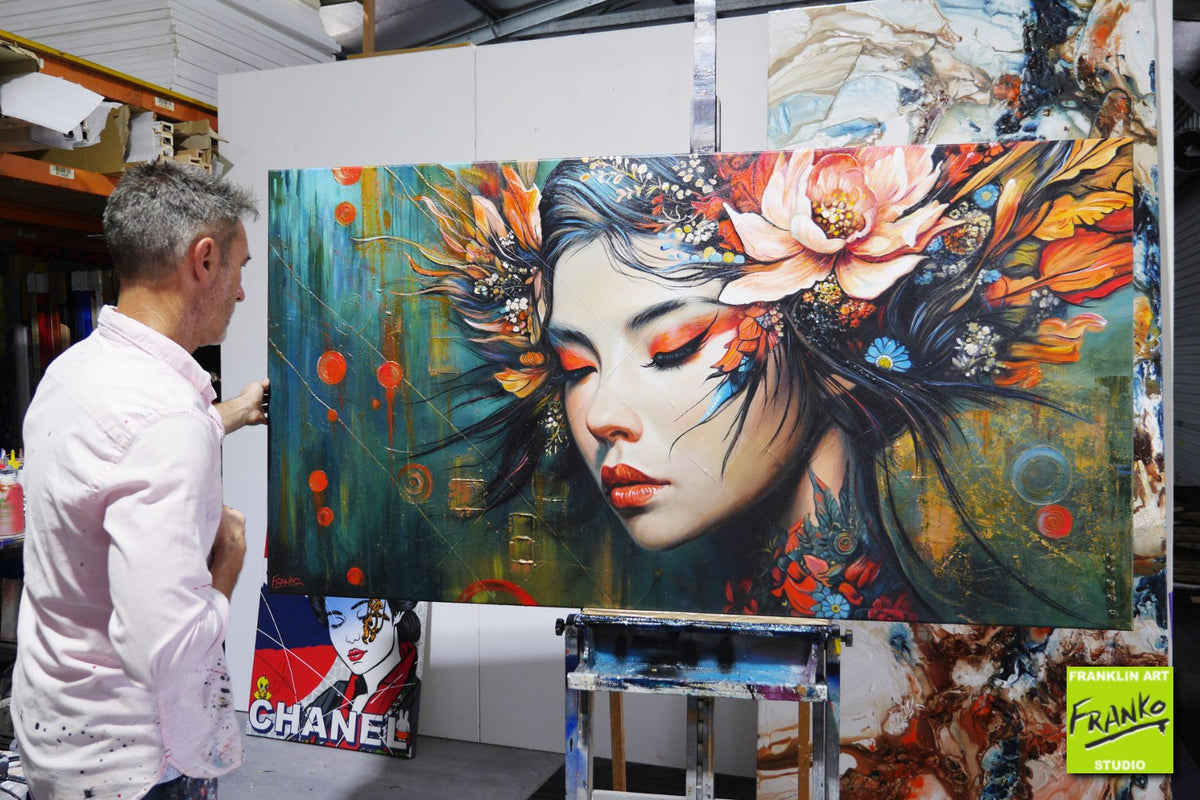 Kazumi 190cm x 100cm FRAMED Abstract Realism Textured Painting