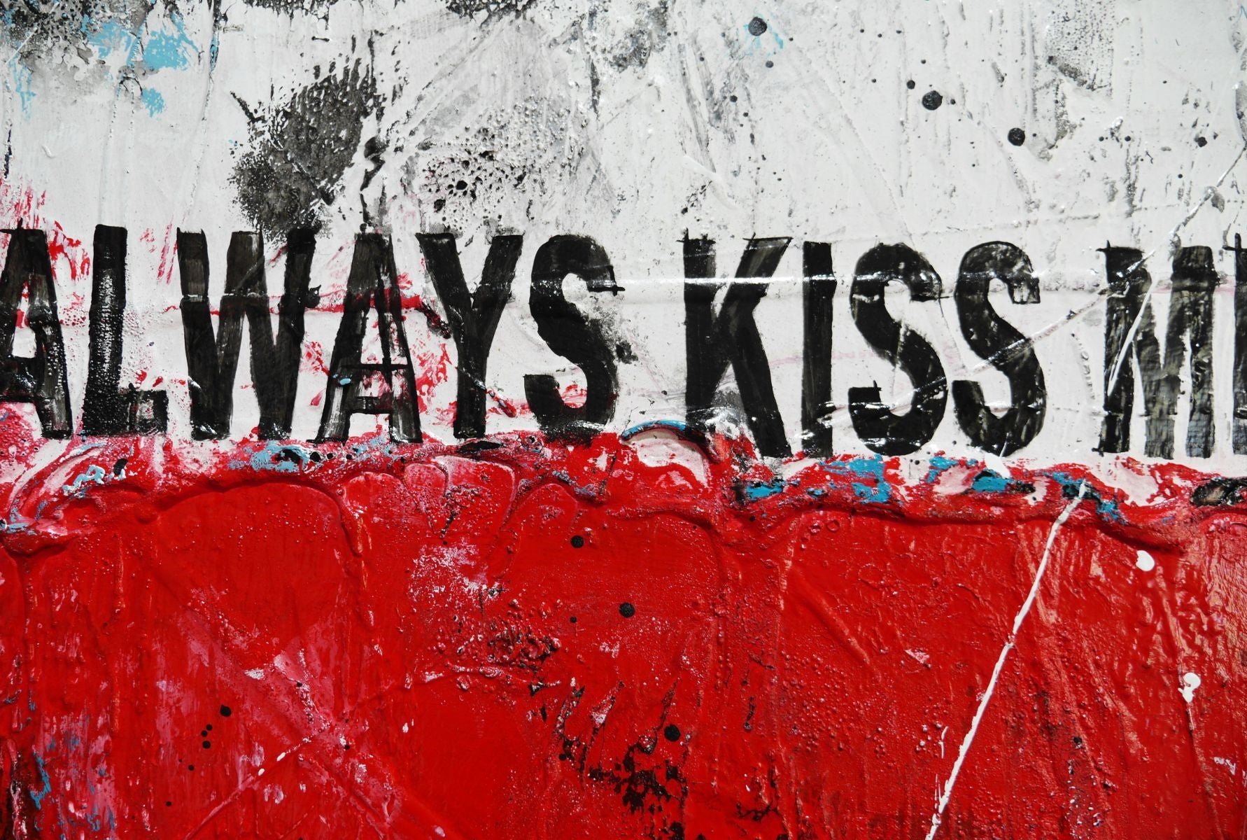Just Kiss 160cm x 100cm Romantic Textured Urban Pop Art Painting