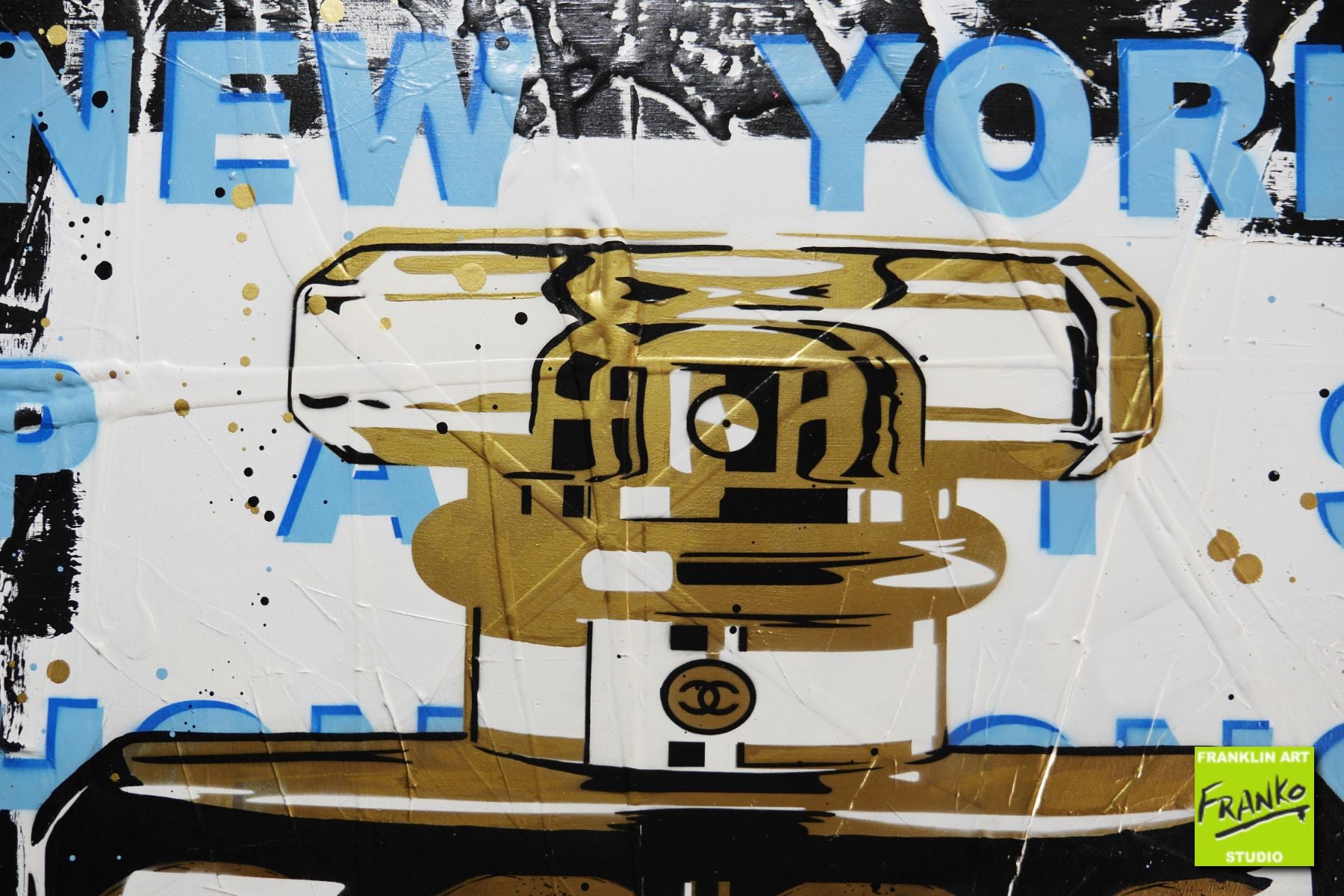 Fragrances and Skulls 140cm x 100cm Perfume Bottle Textured Urban Pop Art Painting