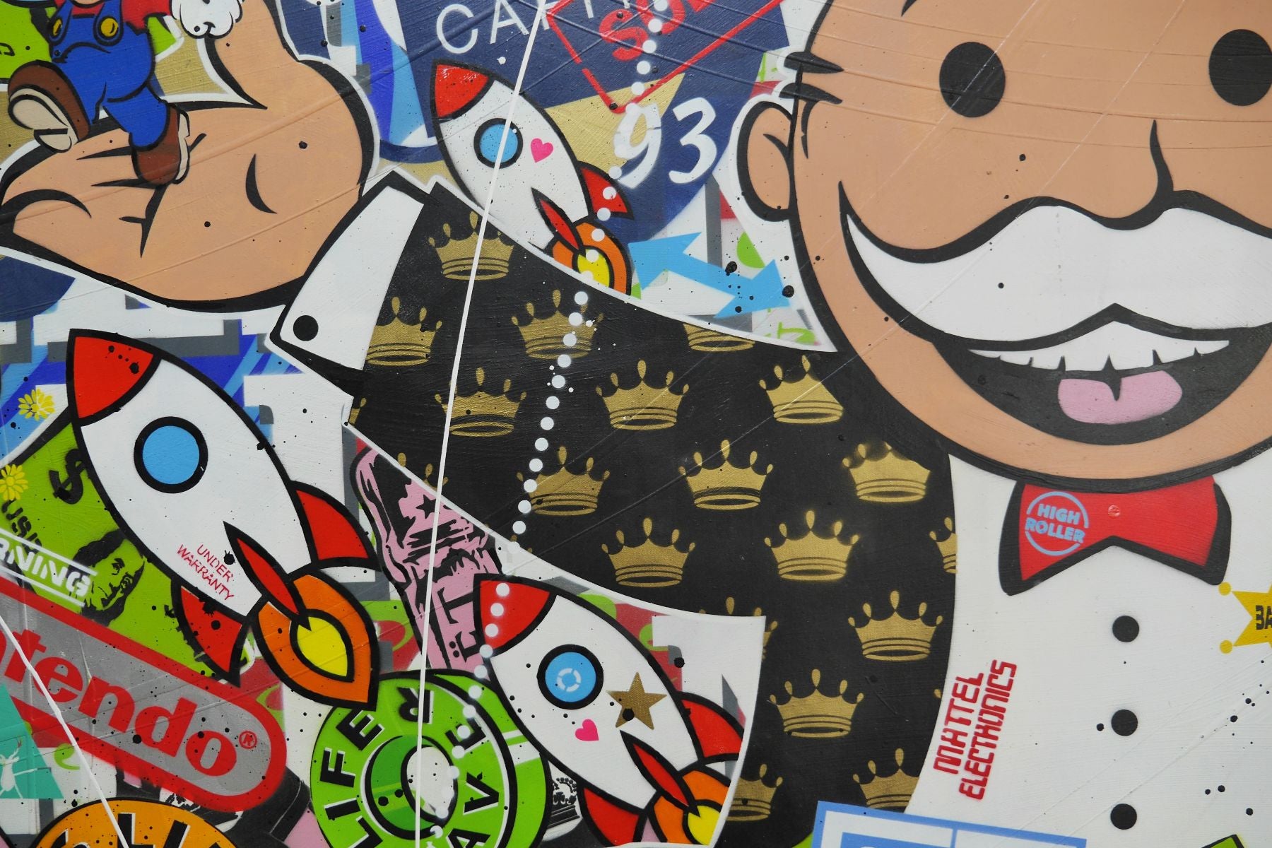 Money Express 250cm x 150cm Monopoly Man Textured Urban Pop Art Painting