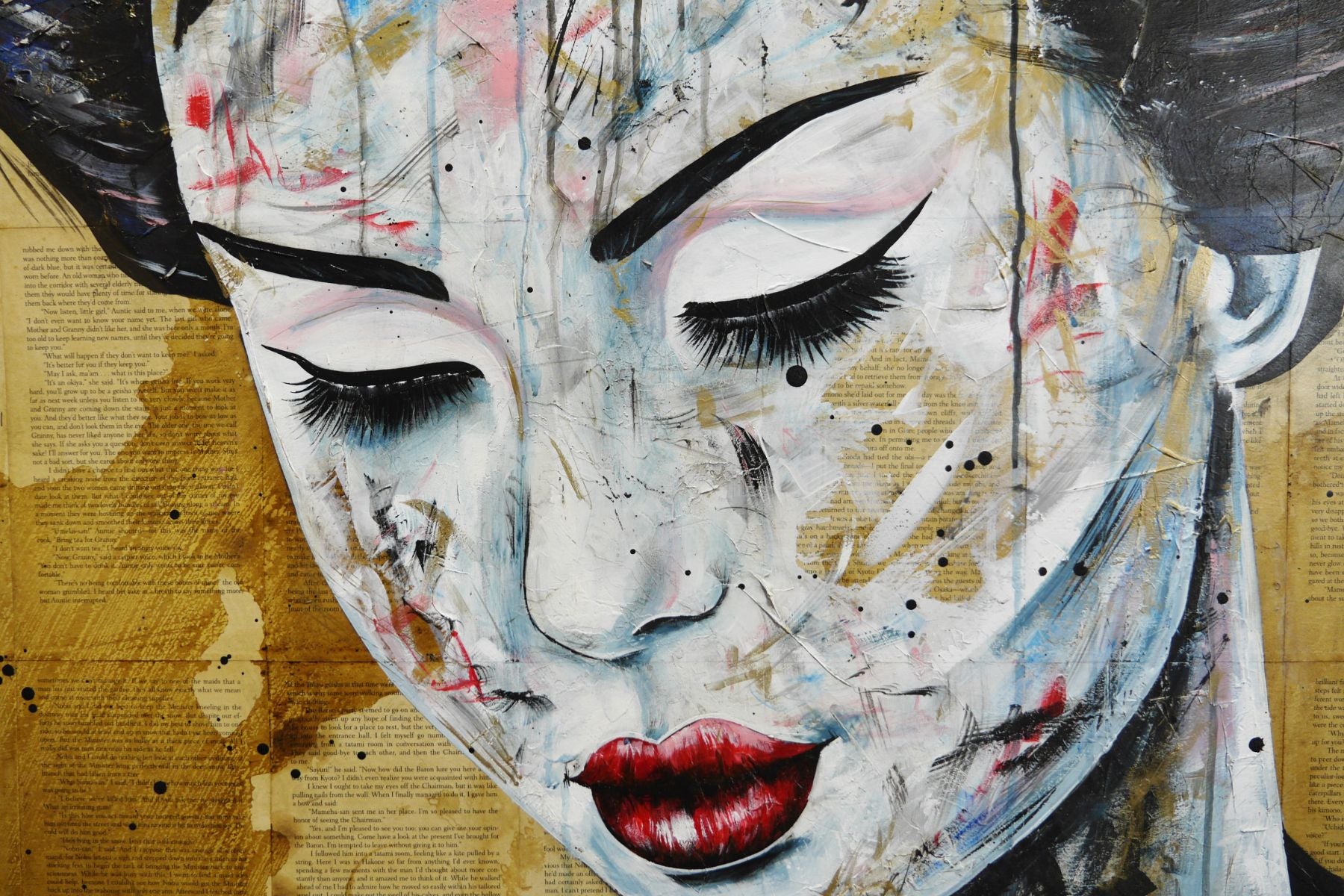 Aoki (Blue) 100cm x 140cm Geisha Book Club Painting (SOLD)