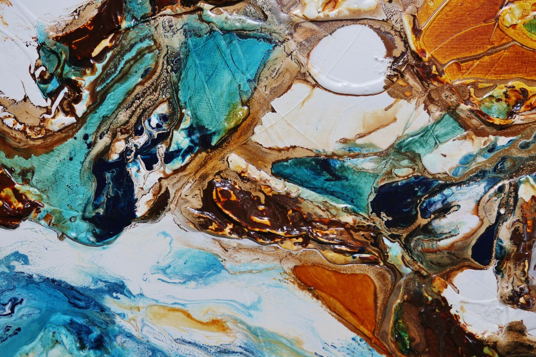 Aquatic Transition 190cm x 100cm Textured Abstract Painting (SOLD)