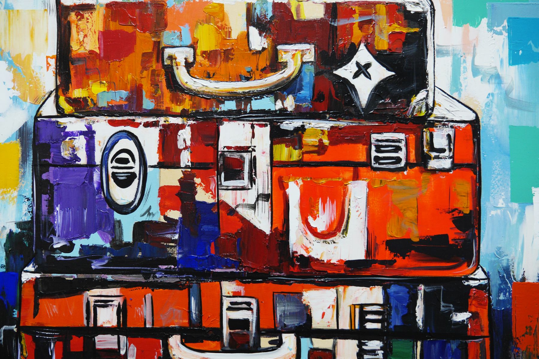 Next Stop 200cm x 80cm Textured Abstract Realism Painting (SOLD)