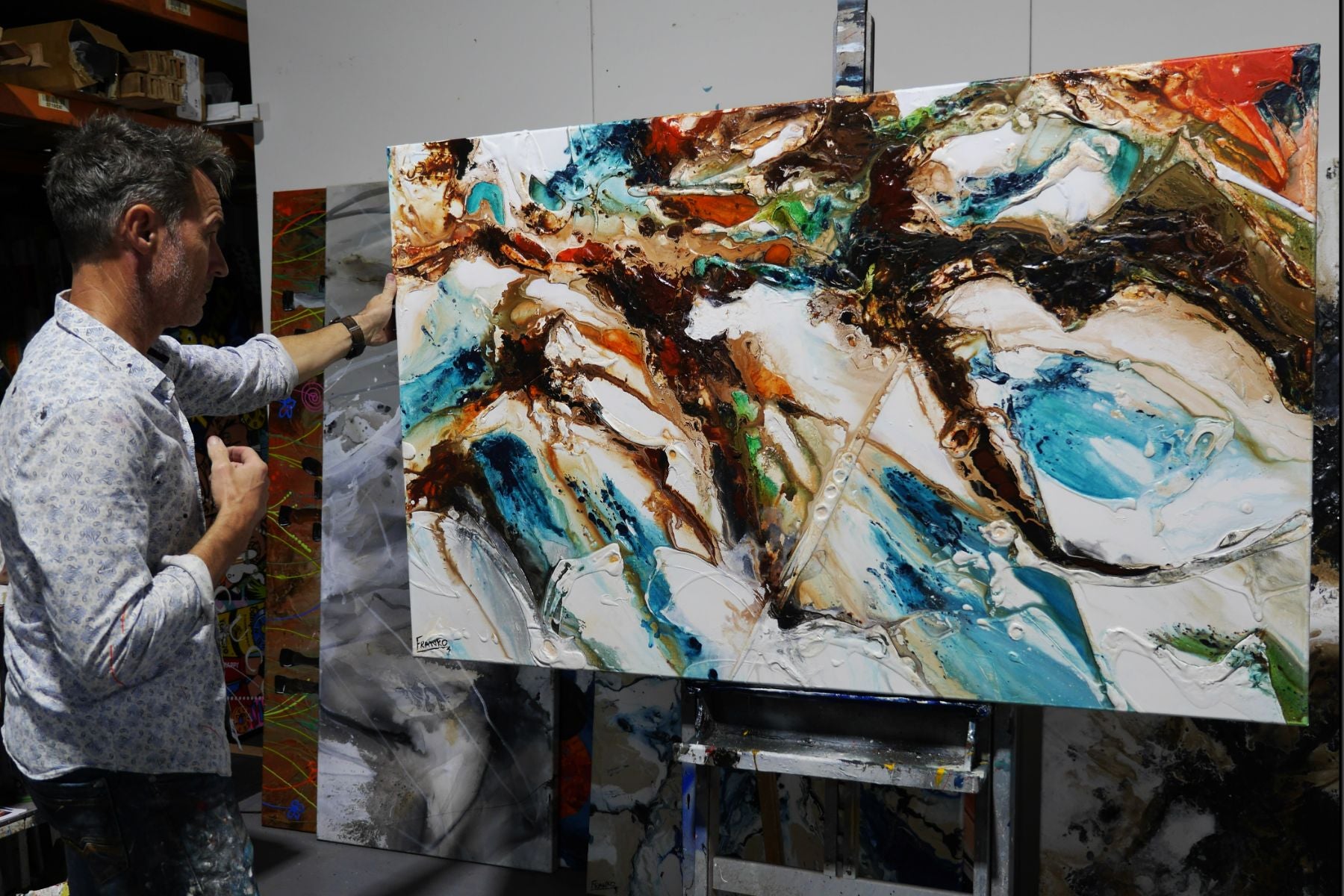 Entice 160cm x 100cm Coastal Textured Abstract Painting (SOLD)