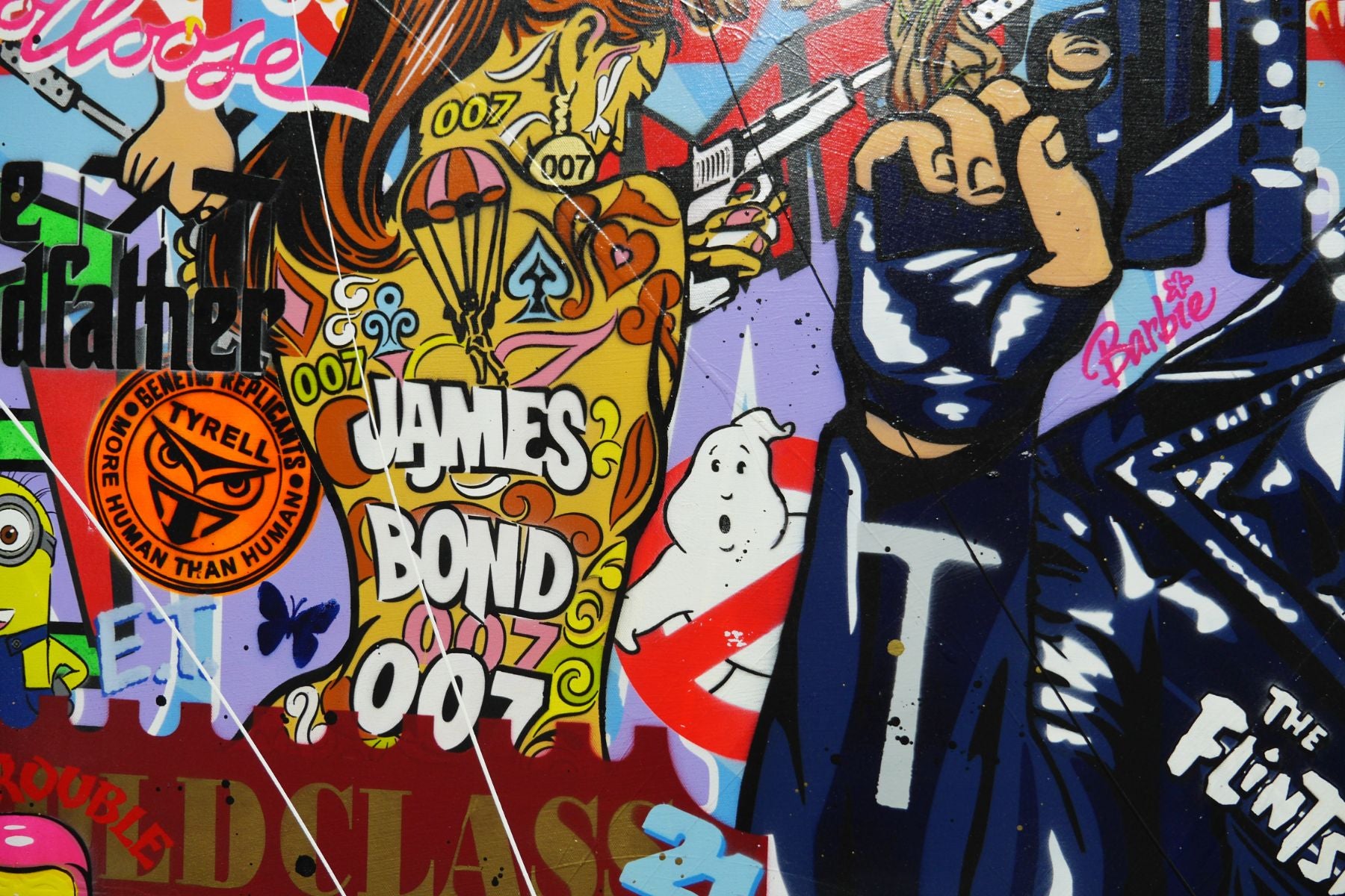 Legendary 190cm x 100cm Terminator Textured Urban Pop Art Painting