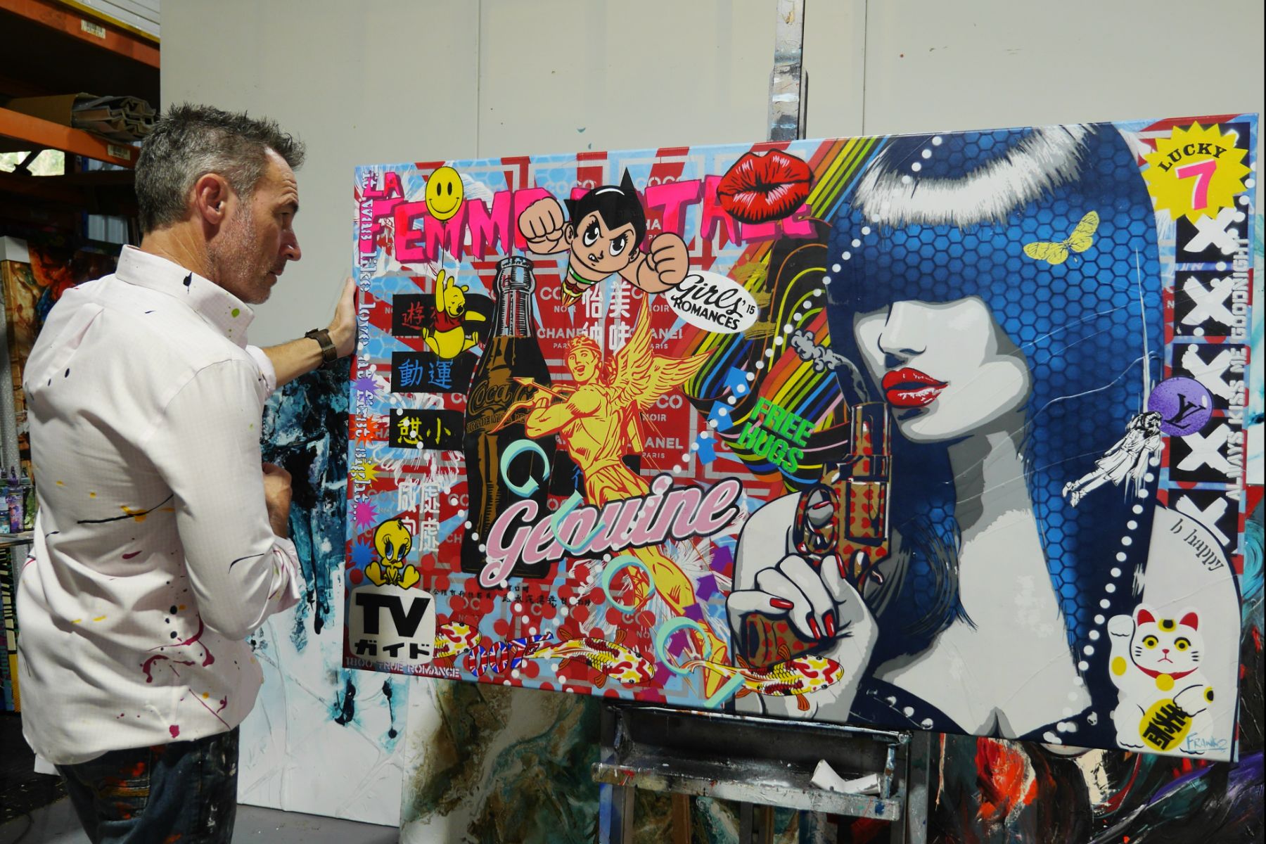 Genuine Love? 160cm x 100cm Textured Urban Pop Art Painting (SOLD)