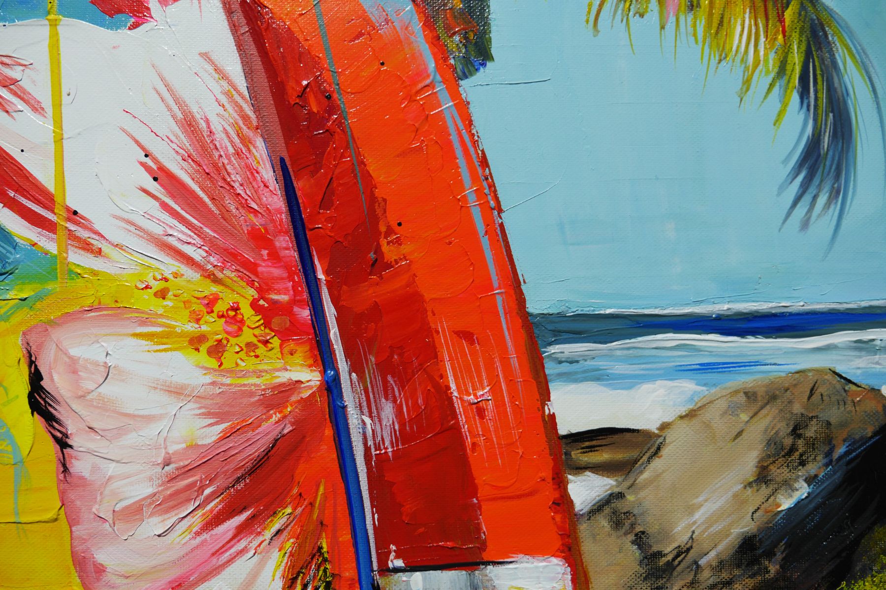 Chasing Freedom 140cm x 100cm FRAME INC Beach Kombi Abstract Realism Textured Painting