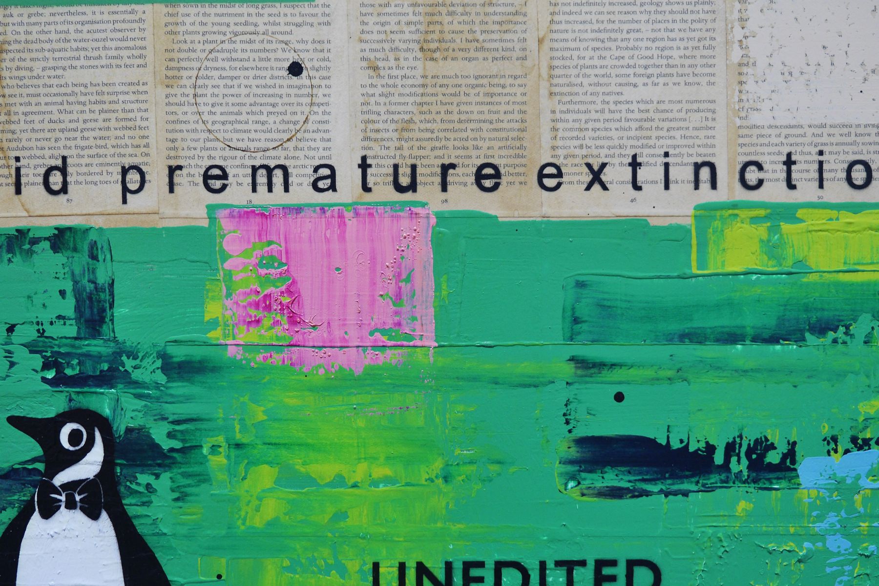 Natural Selection 140cm x 100cm Unfuck The Climate Urban Pop Book Club Painting (SOLD)